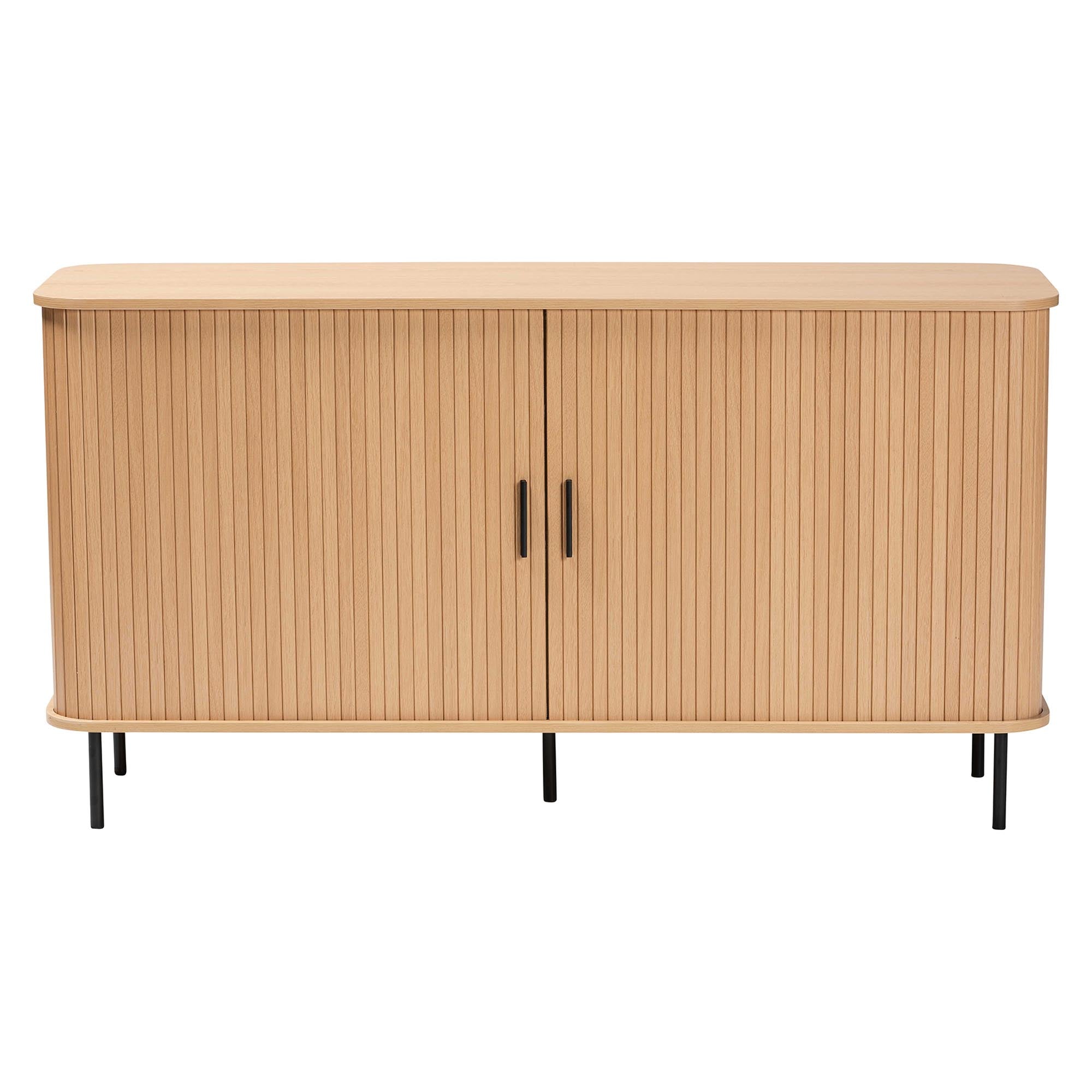 Lucia Fluted Wood Sideboard Mid-Century Modern Buffet