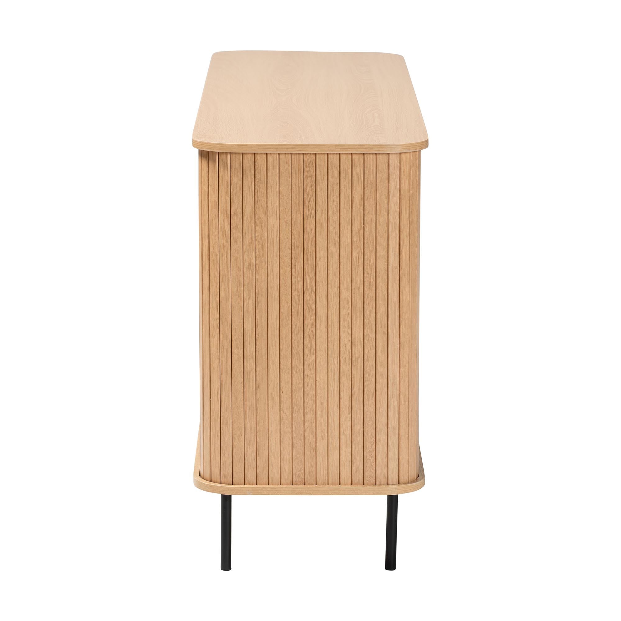 Lucia Fluted Wood Sideboard Mid-Century Modern Buffet