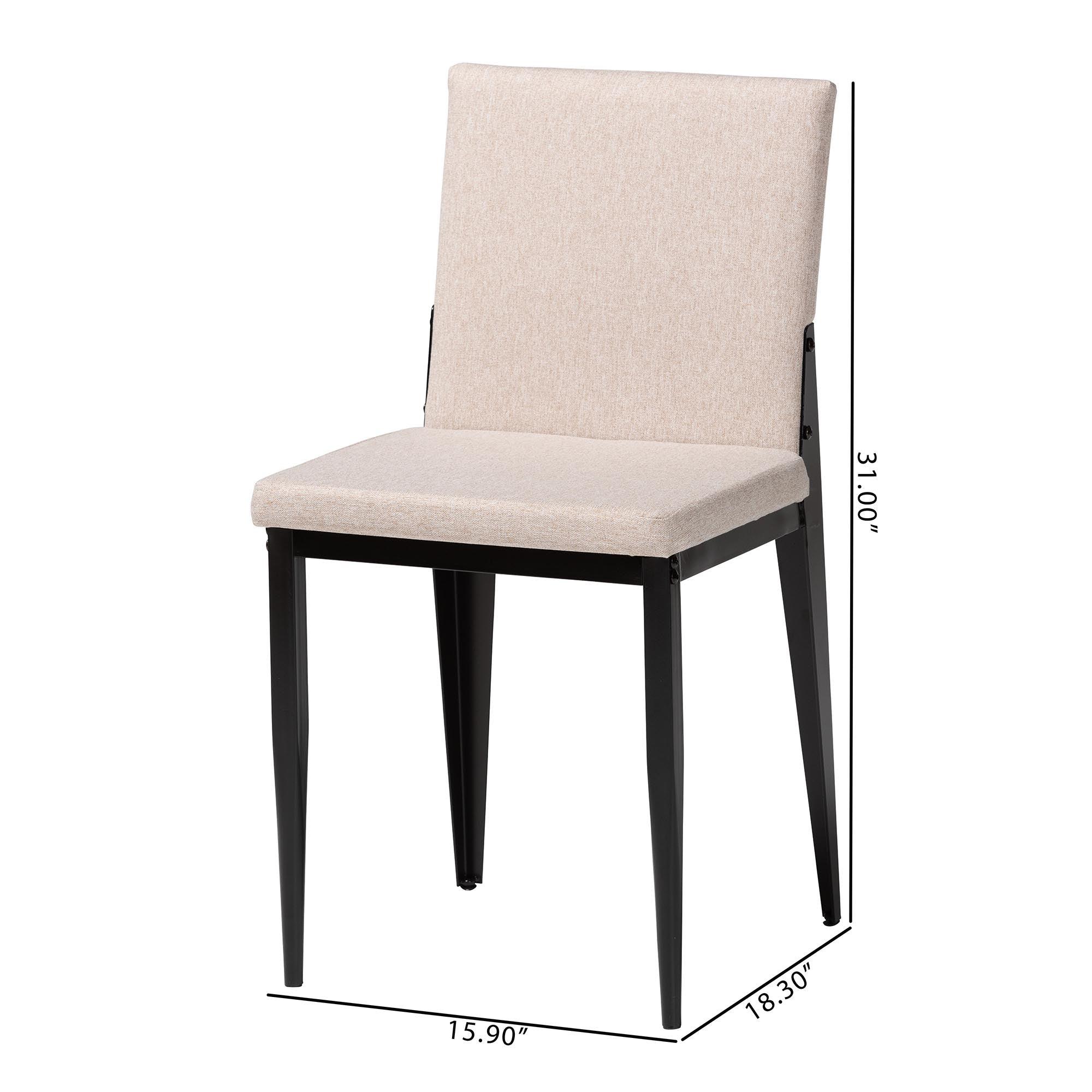 Bishop Industrial Fabric and Metal Dining Chair