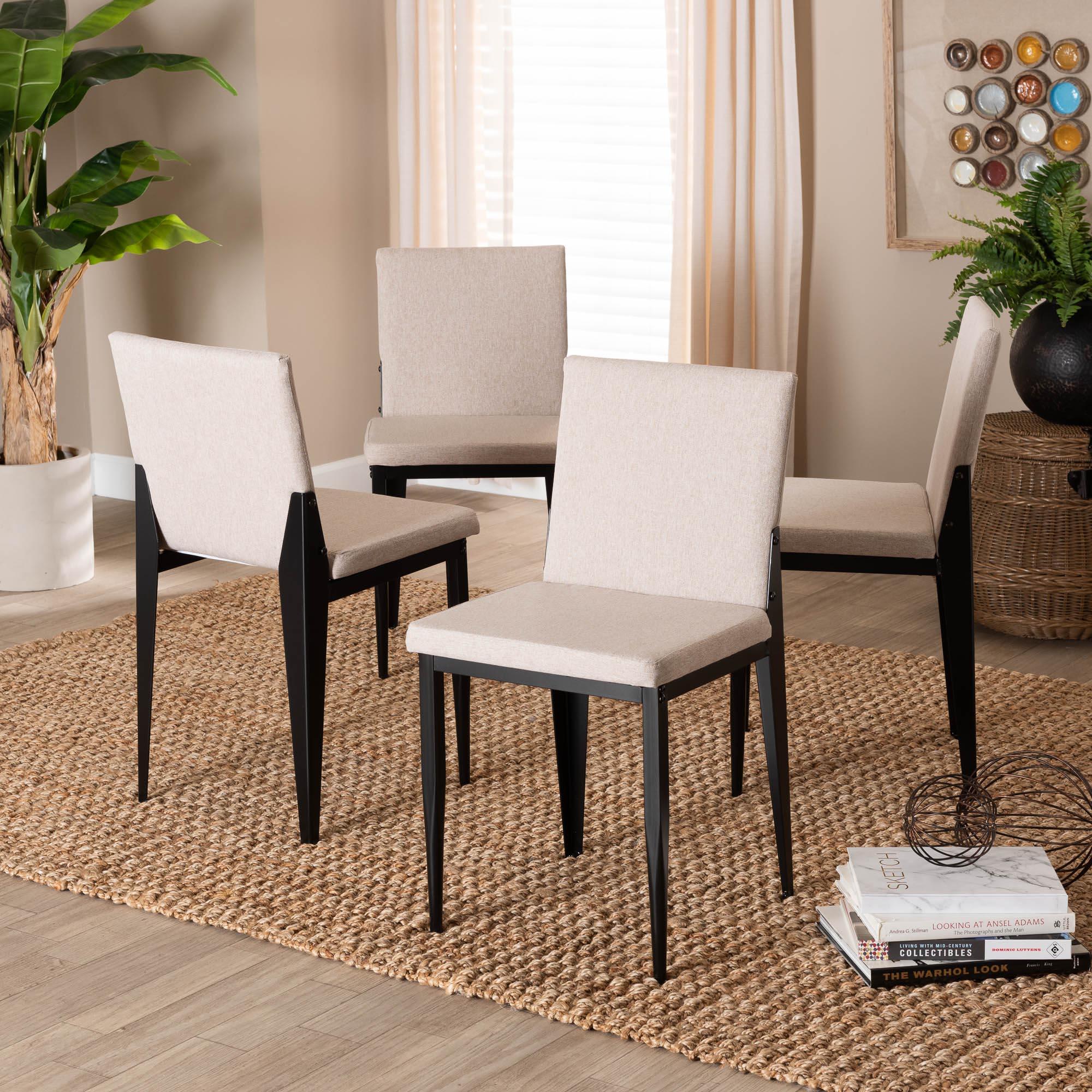 Bishop Industrial Fabric and Metal Dining Chair