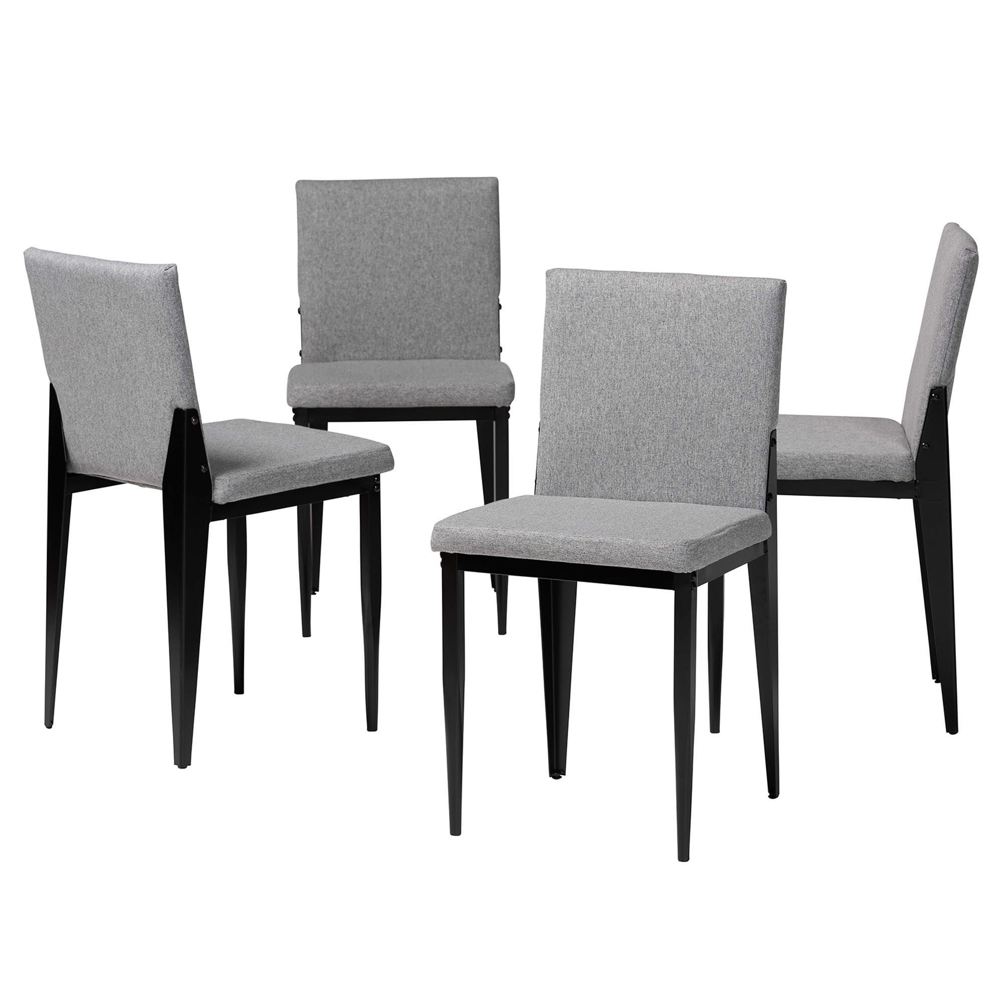 Bishop Industrial Fabric and Metal Dining Chair