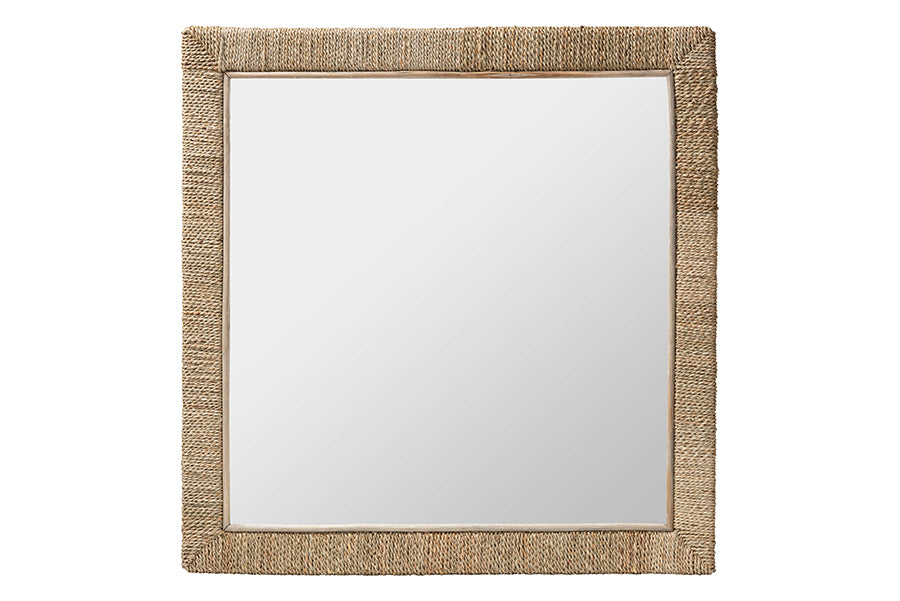 bali & pari Geralyn Japandi Seagrass Square Wall Mirror