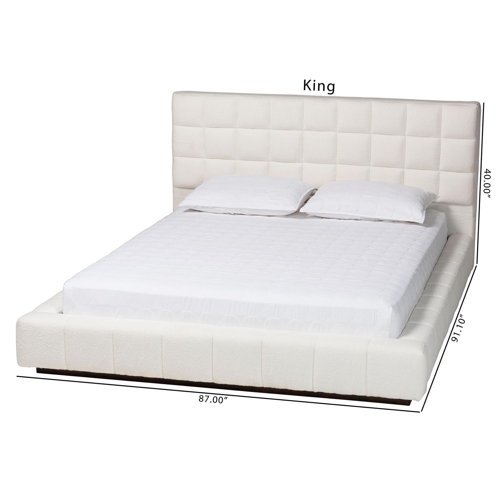 Braylin Glam and Luxe Teddy-Bear Fabric Platform Bed
