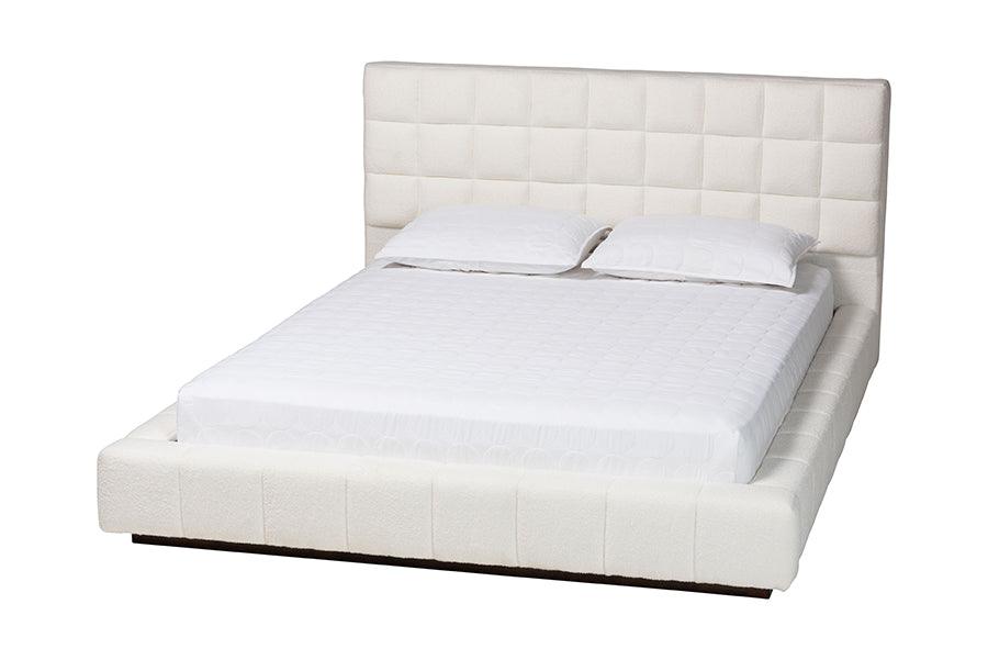 Braylin Glam and Luxe Teddy-Bear Fabric Platform Bed