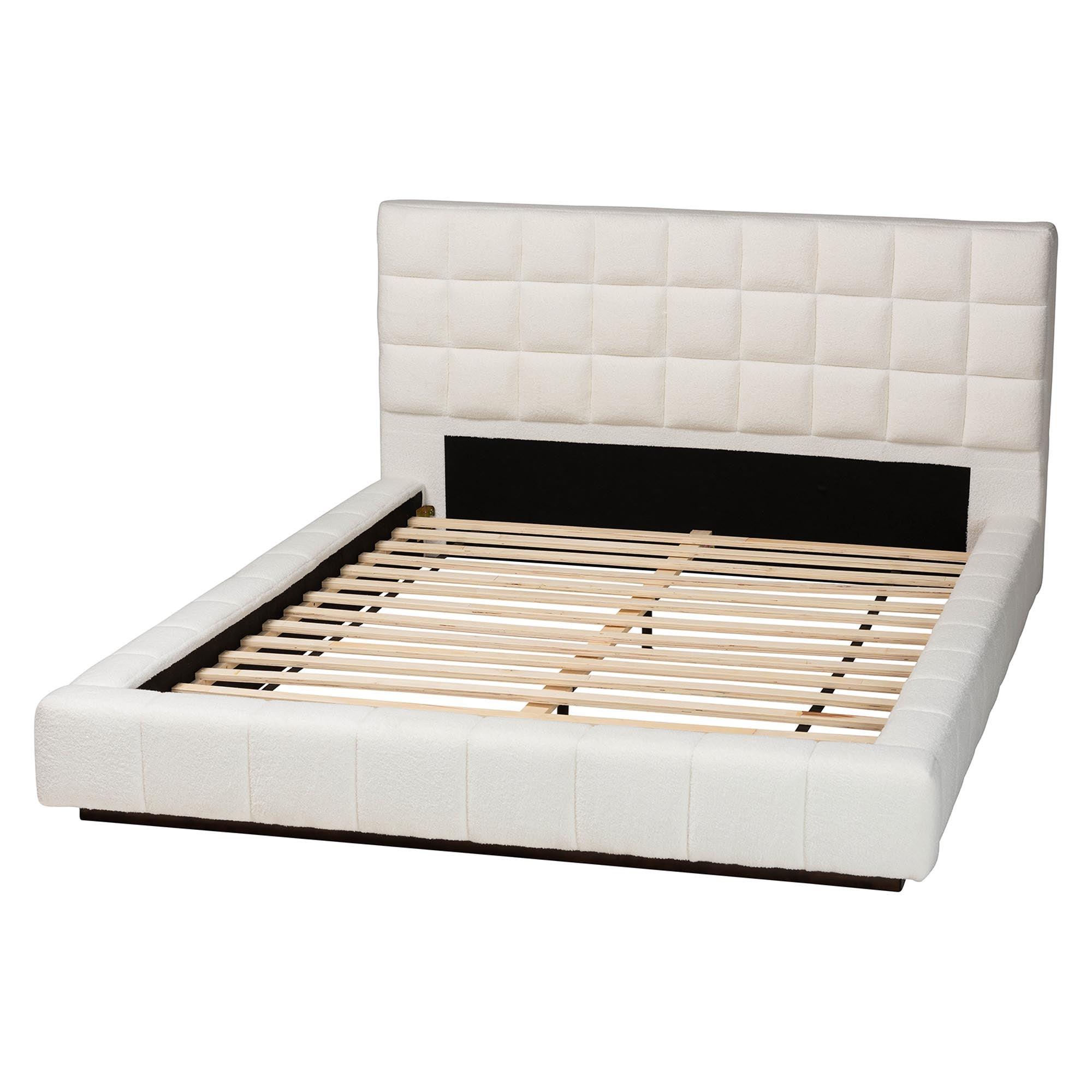 Braylin Glam and Luxe Teddy-Bear Fabric Platform Bed