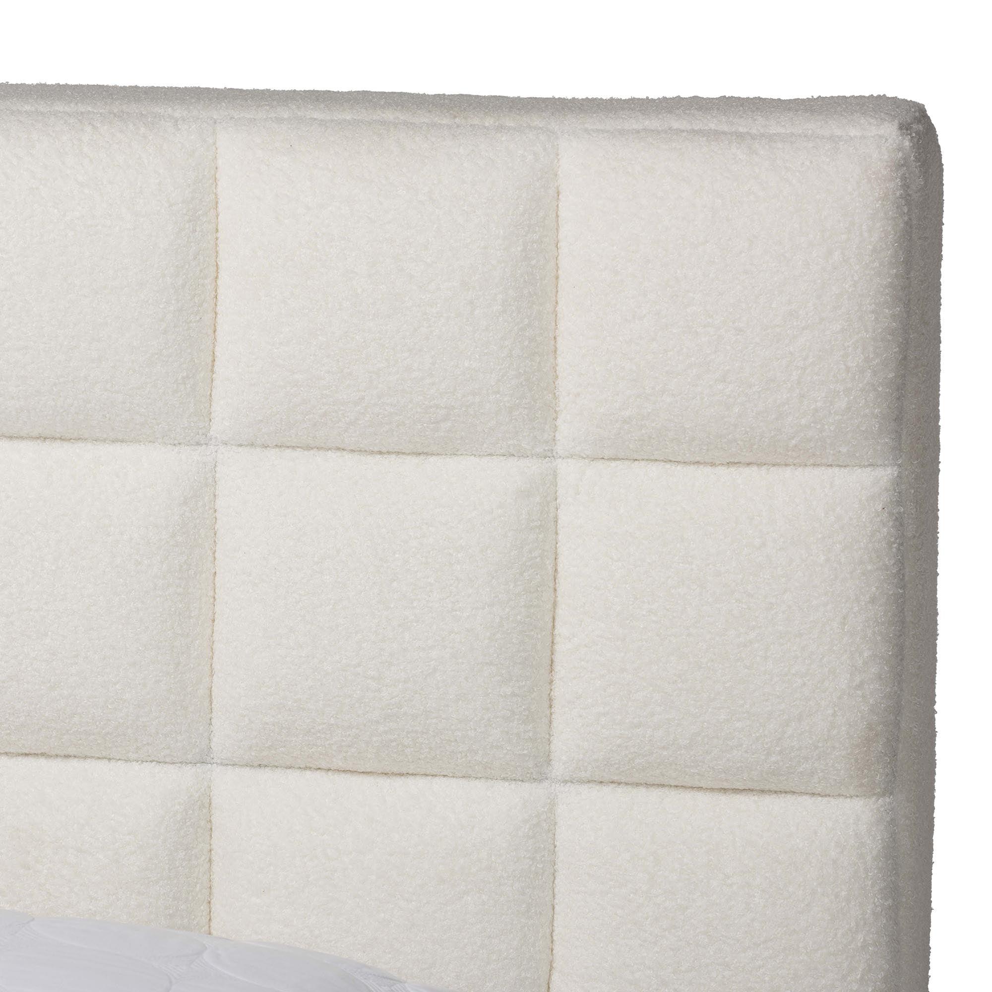 Braylin Glam and Luxe Teddy-Bear Fabric Platform Bed