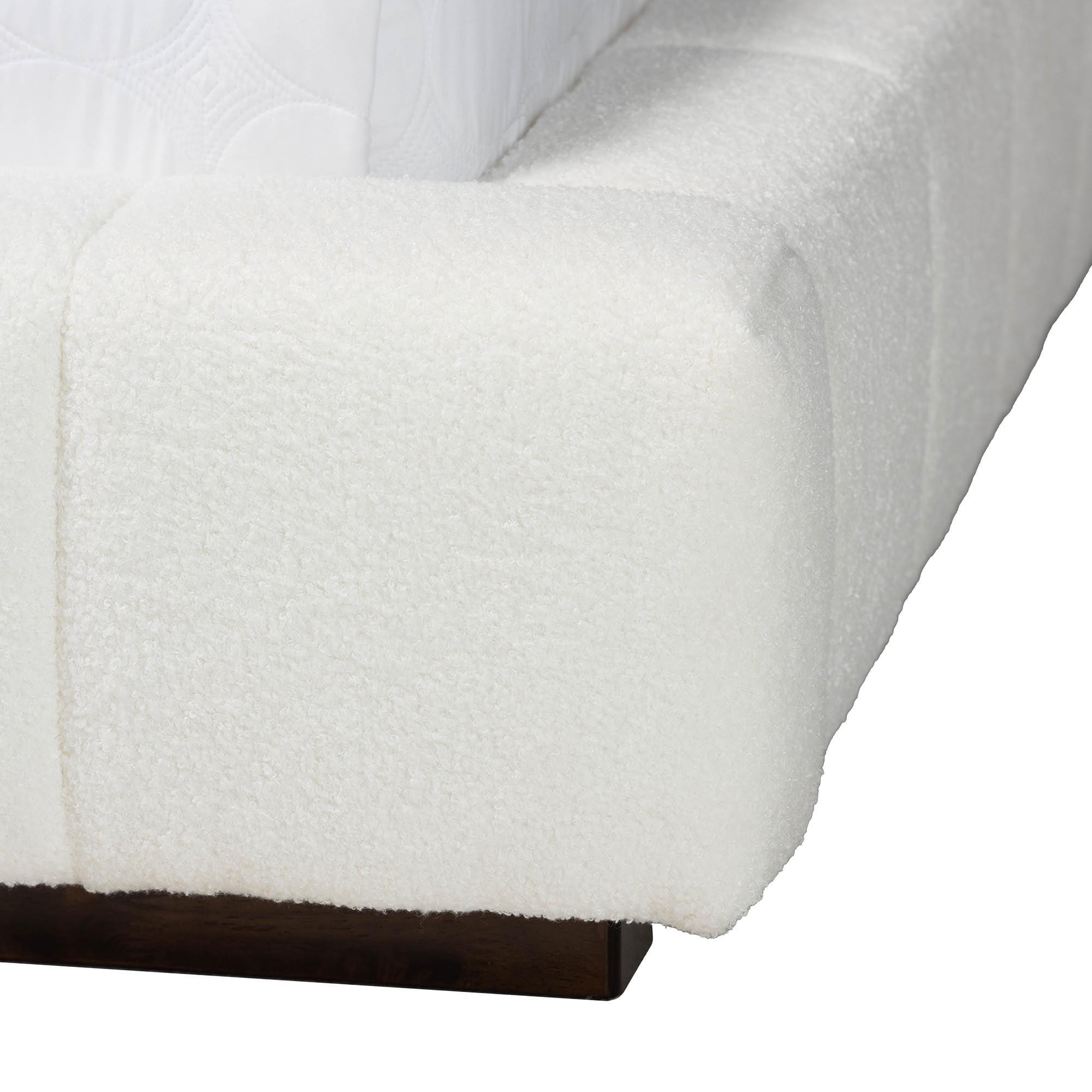 Braylin Glam and Luxe Teddy-Bear Fabric Platform Bed