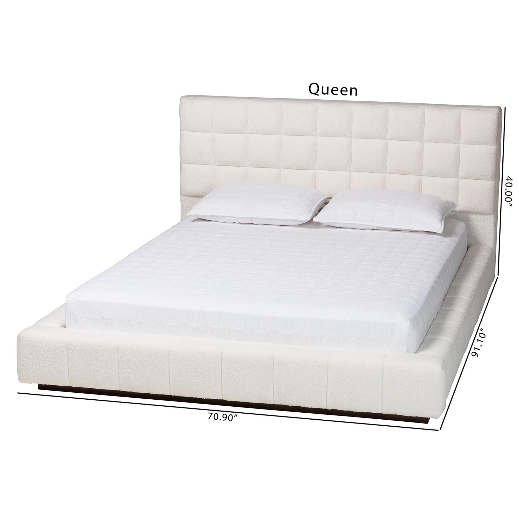 Braylin Glam and Luxe Teddy-Bear Fabric Platform Bed