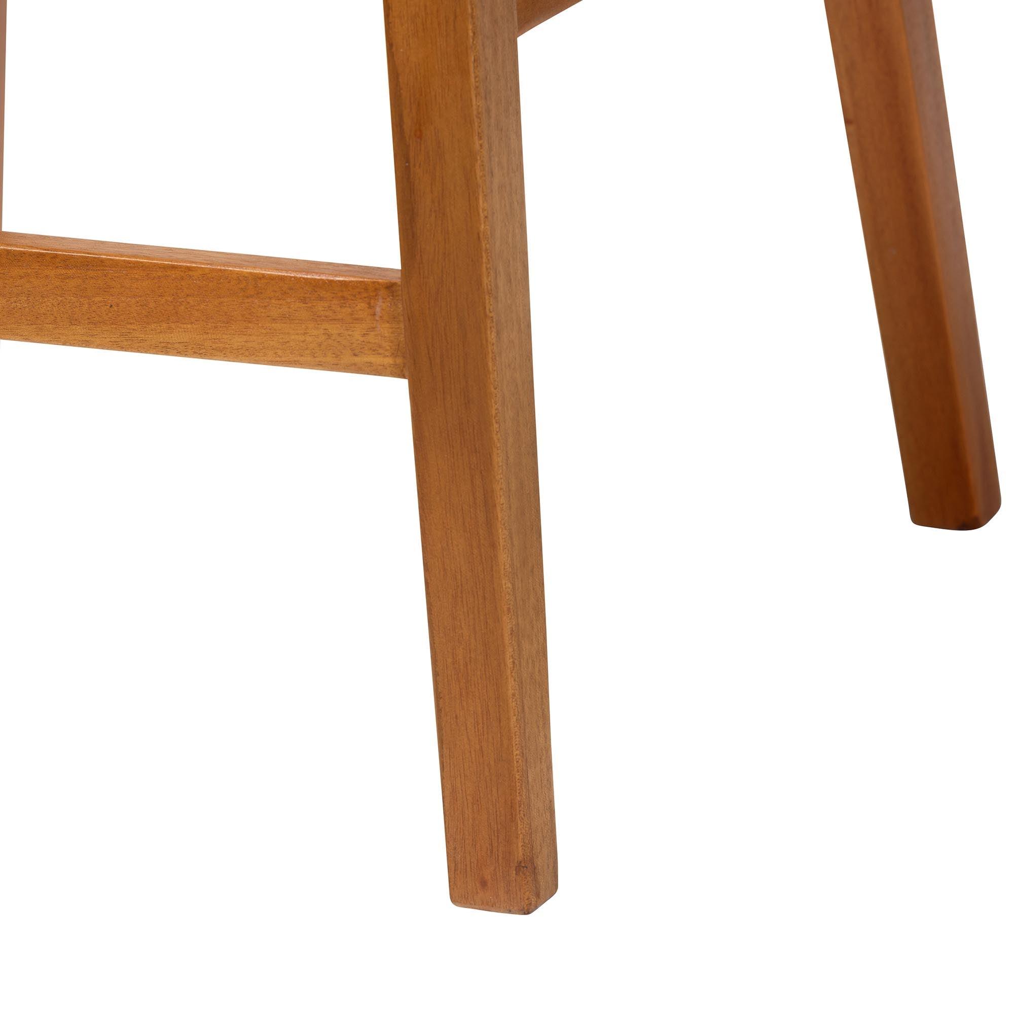 bali & pari Asgart Bohemian Rattan and Mahogany Wood Bar Stool