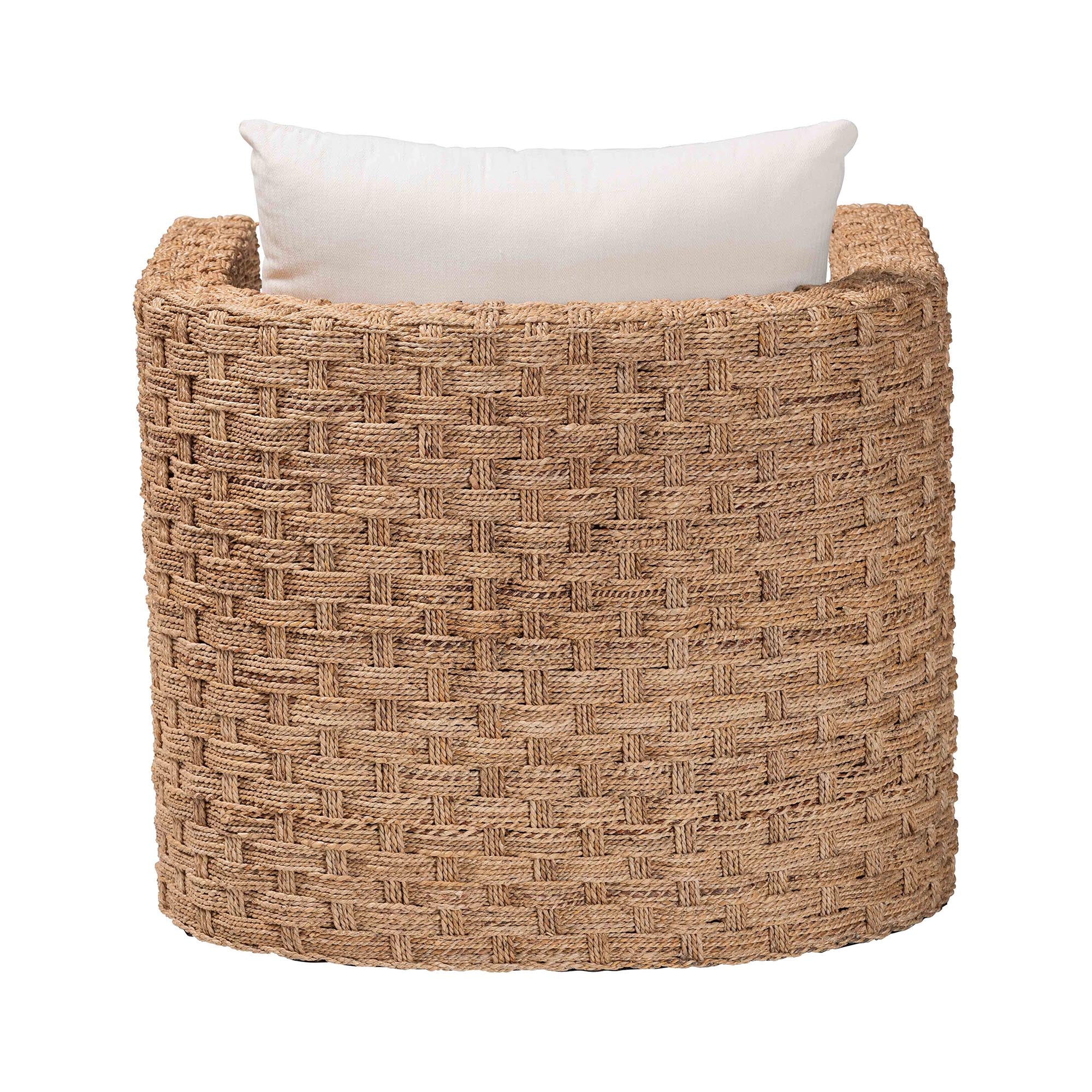 bali & pari Rhinos Bohemian Light Seagrass Tuxedo Arm Chair