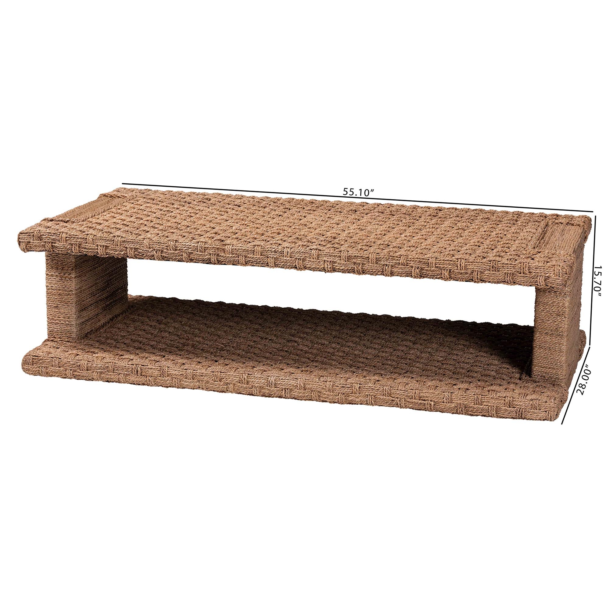 Bali & Pari Rhinos Handwoven Seagrass Coffee Table