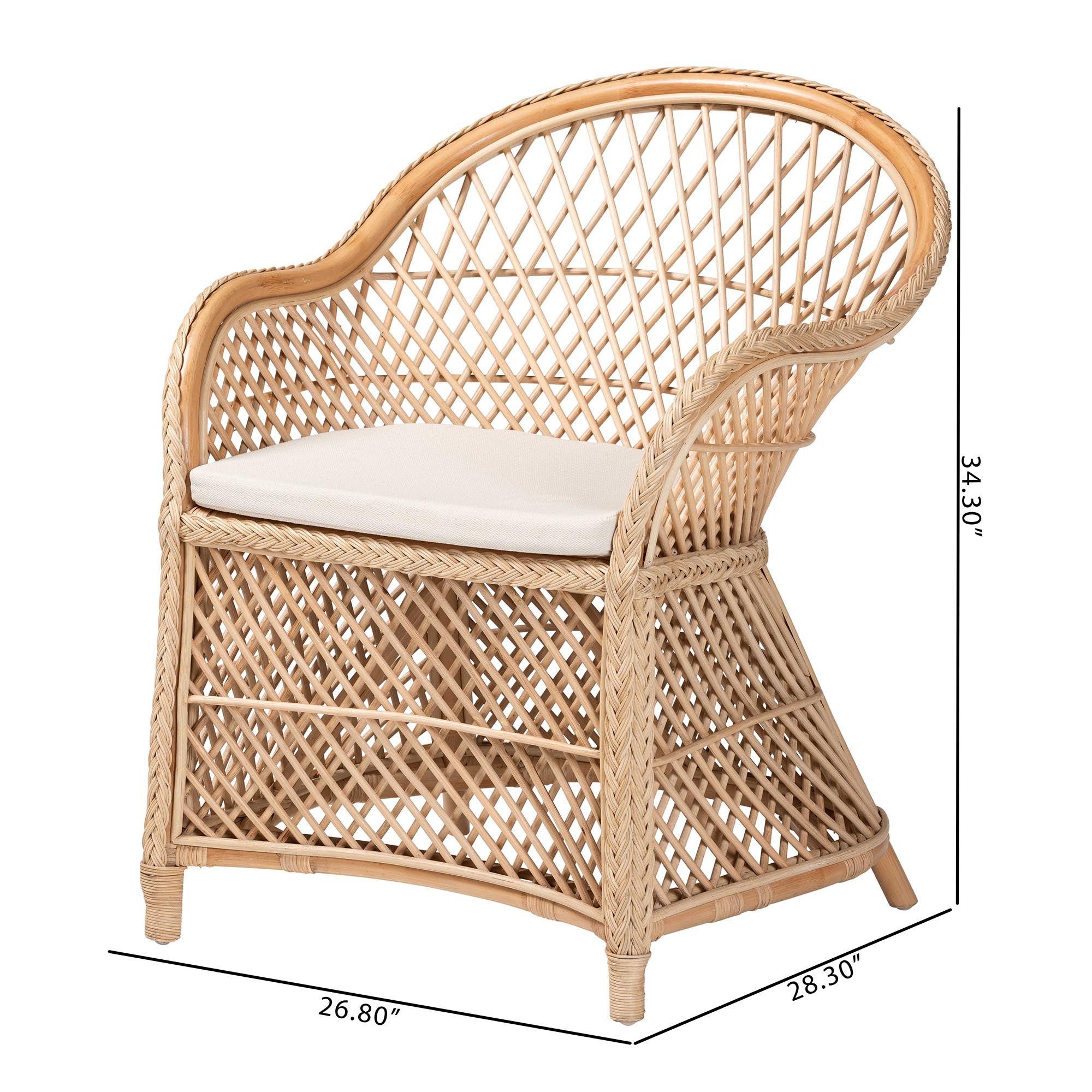 bali & pari Casilda Bohemian Braided Rattan Arm Chair