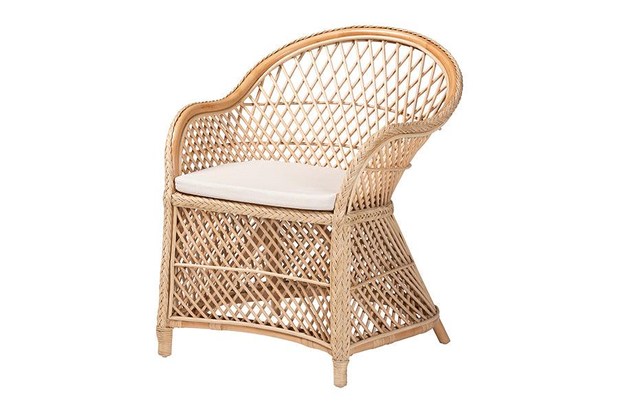 bali & pari Casilda Bohemian Braided Rattan Arm Chair