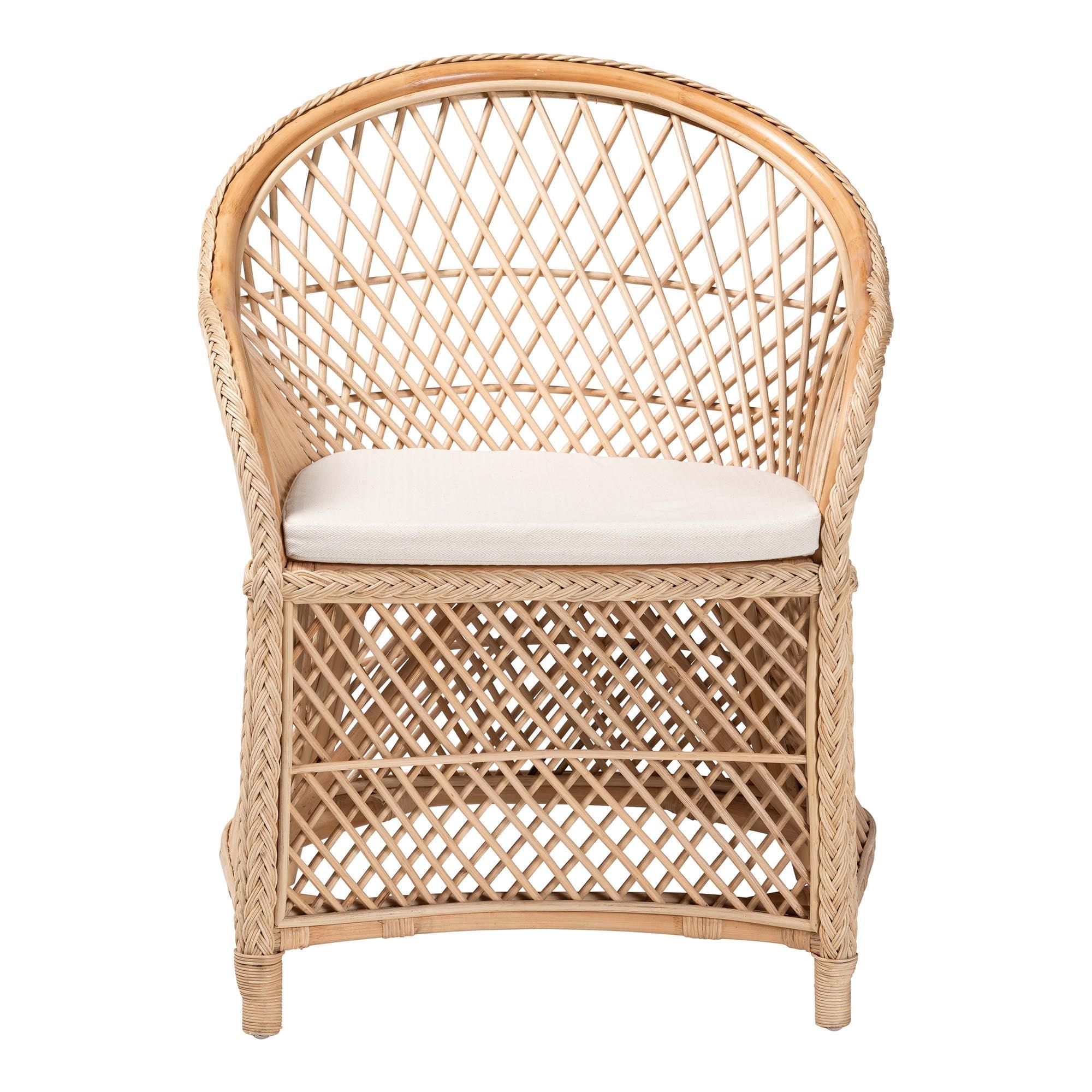 bali & pari Casilda Bohemian Braided Rattan Arm Chair