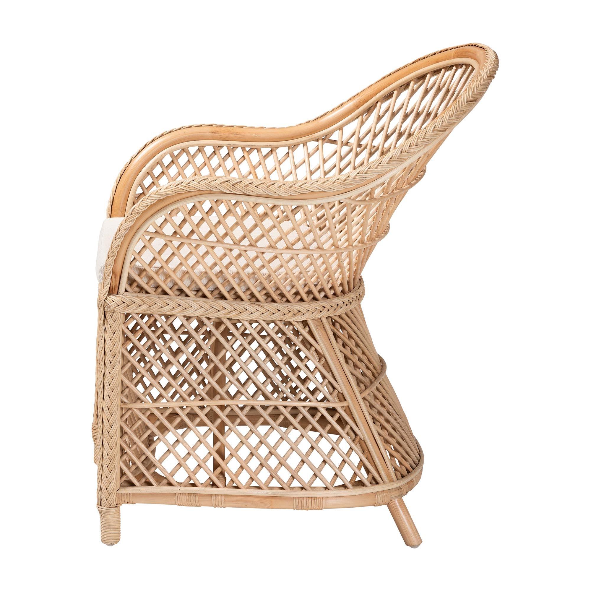bali & pari Casilda Bohemian Braided Rattan Arm Chair