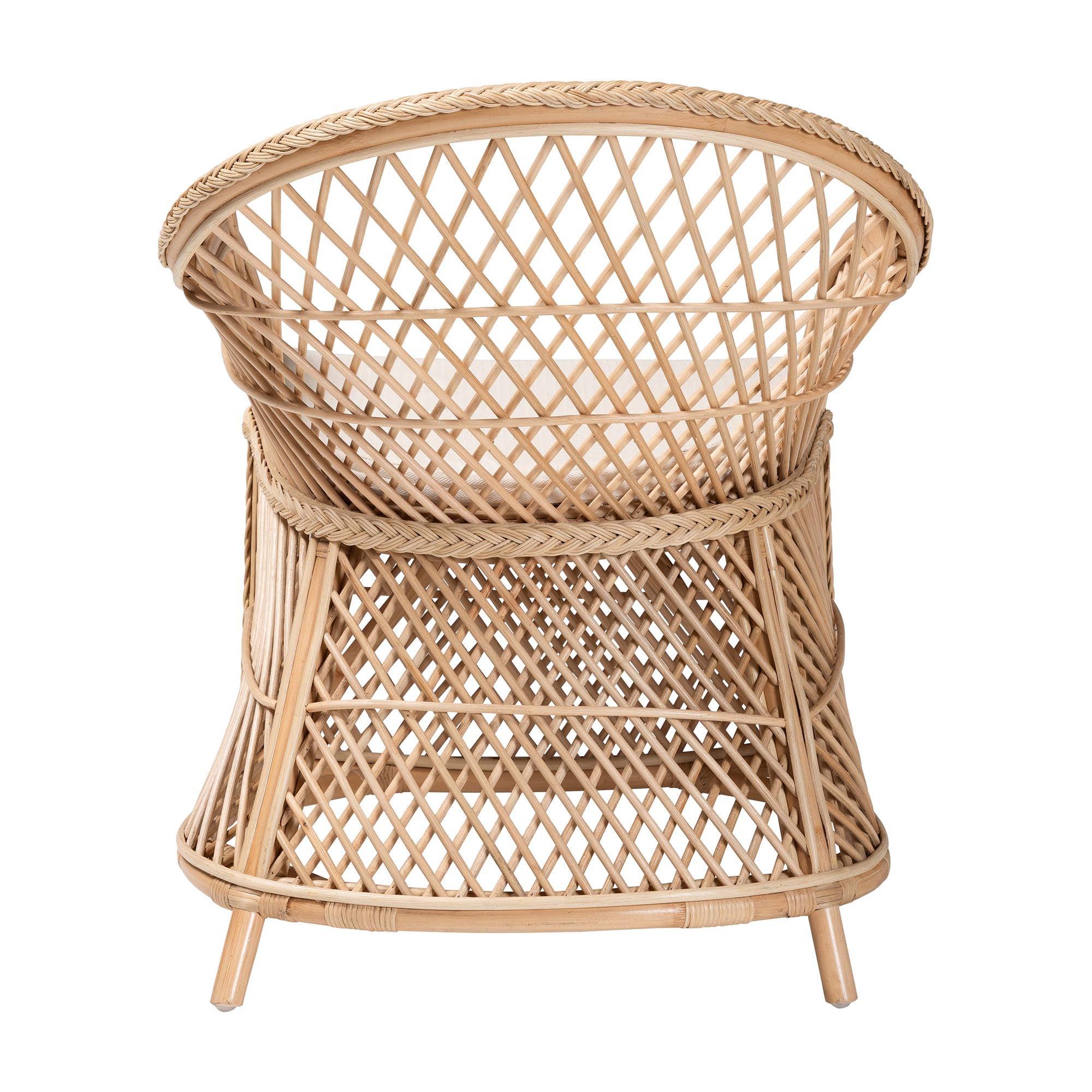 bali & pari Casilda Bohemian Braided Rattan Arm Chair