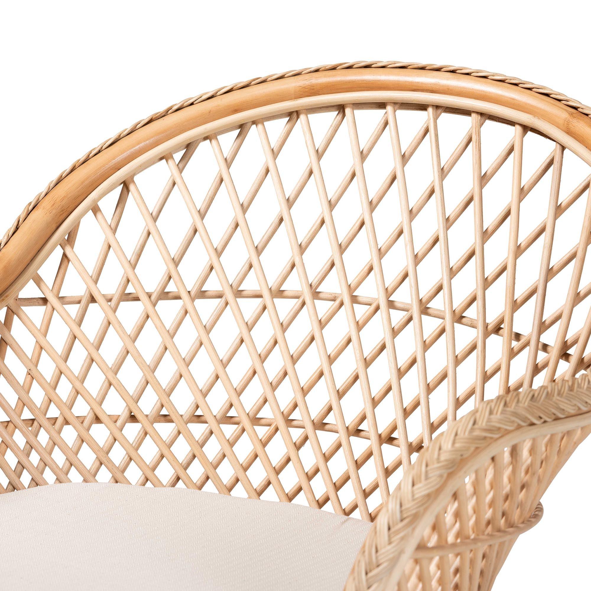 bali & pari Casilda Bohemian Braided Rattan Arm Chair