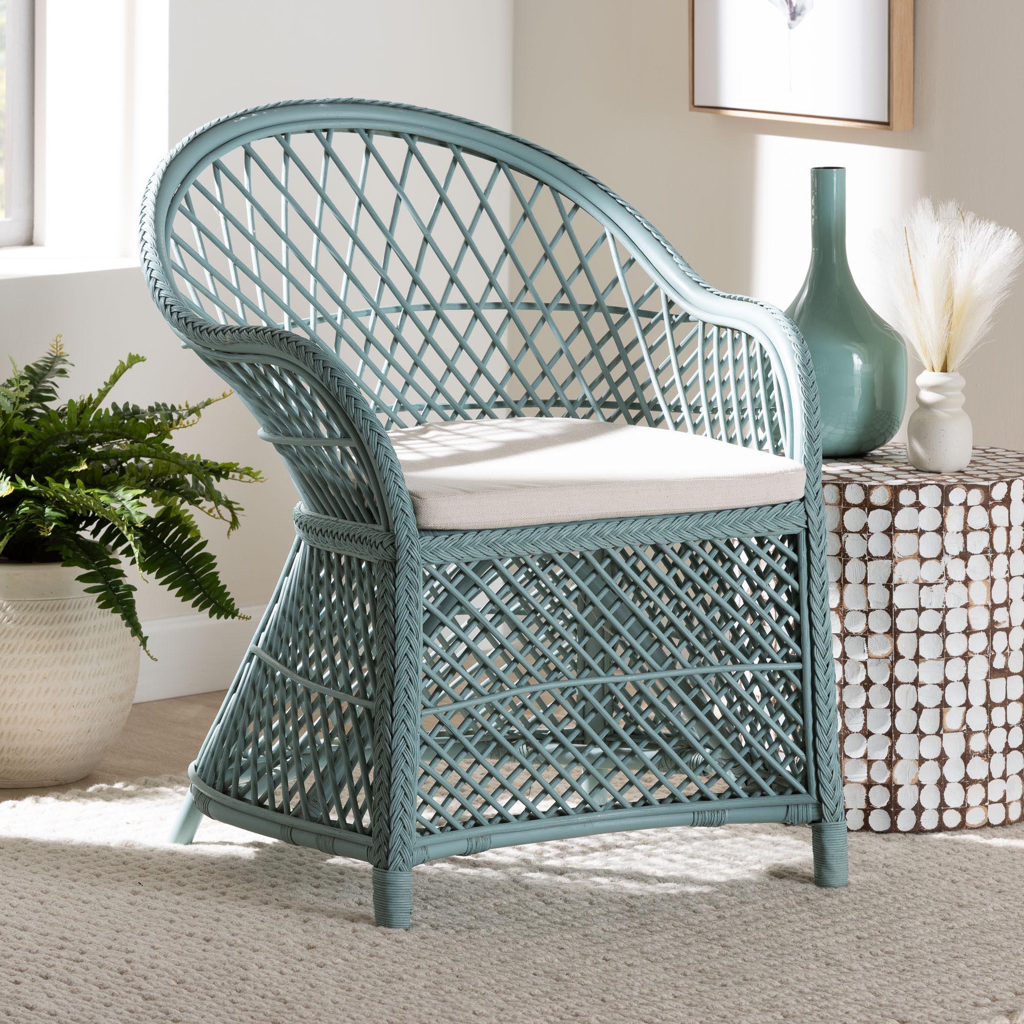 bali & pari Casilda Bohemian Braided Rattan Arm Chair
