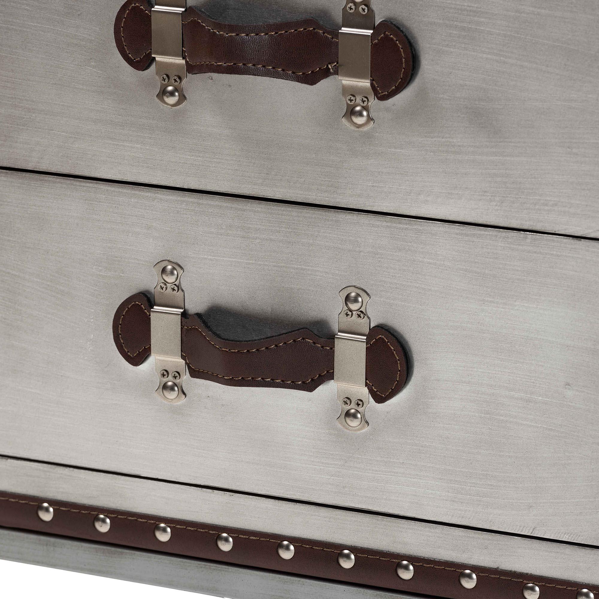 Jacey Vintage Metal 2-Drawer End Table