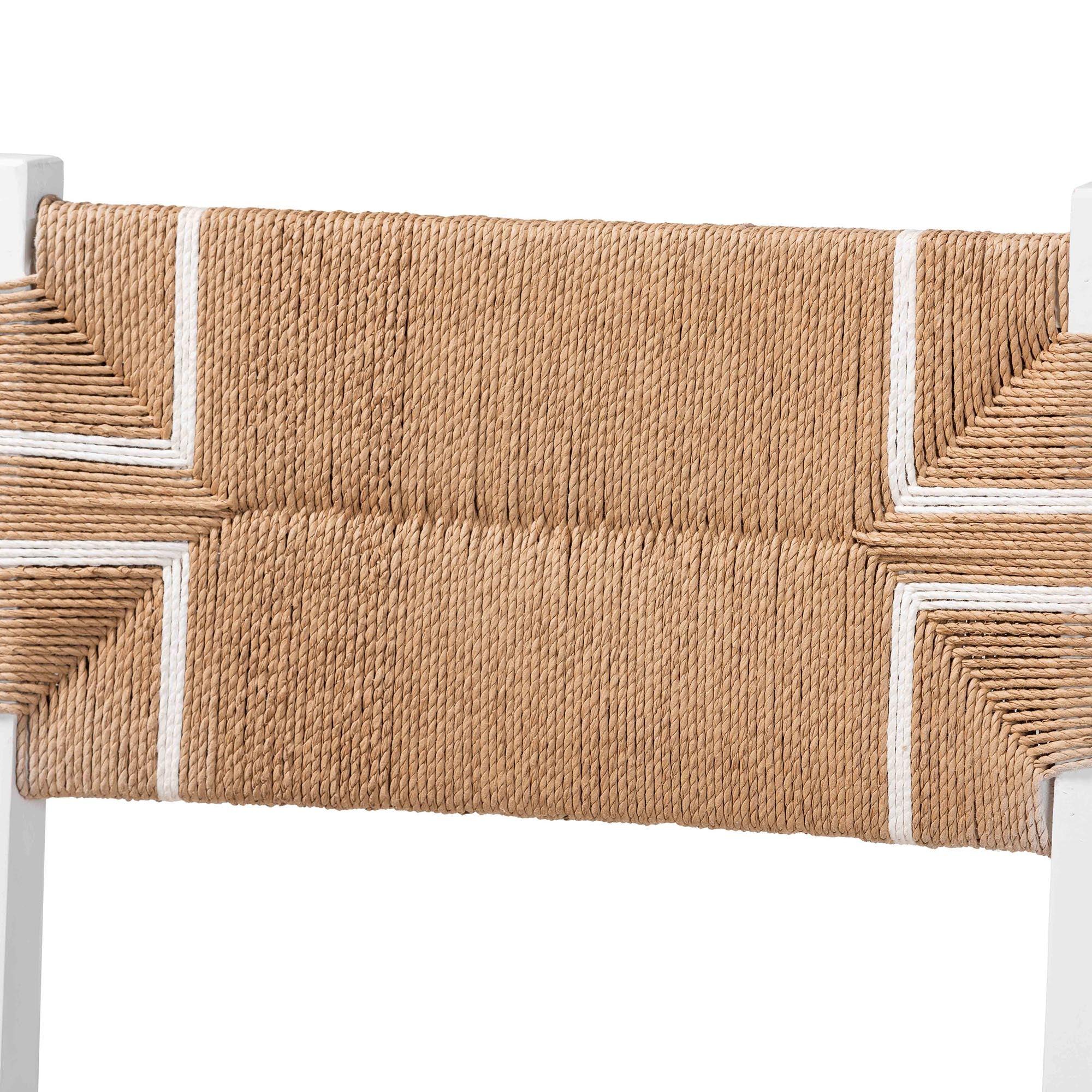 bali & pari Talli Bohemian Paper Loom and Mahogany Wood 2-Piece Bar Stool Set