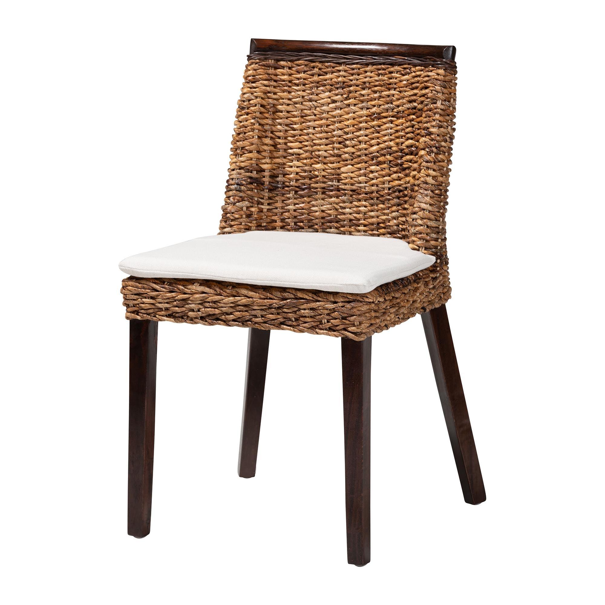 bali & pari Abbas Bohemian Seagrass and Wood Dining Chair