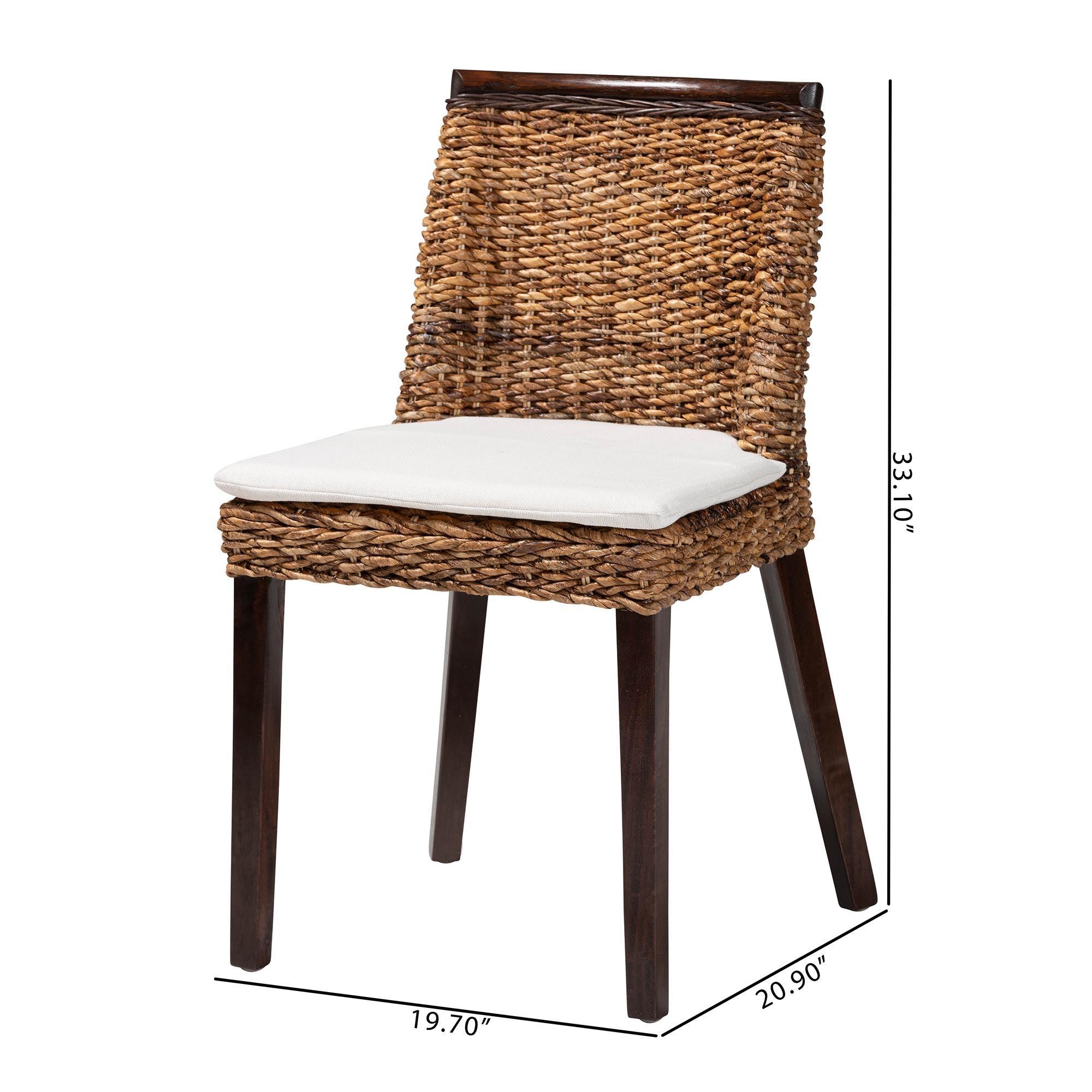 bali & pari Abbas Bohemian Seagrass and Wood Dining Chair