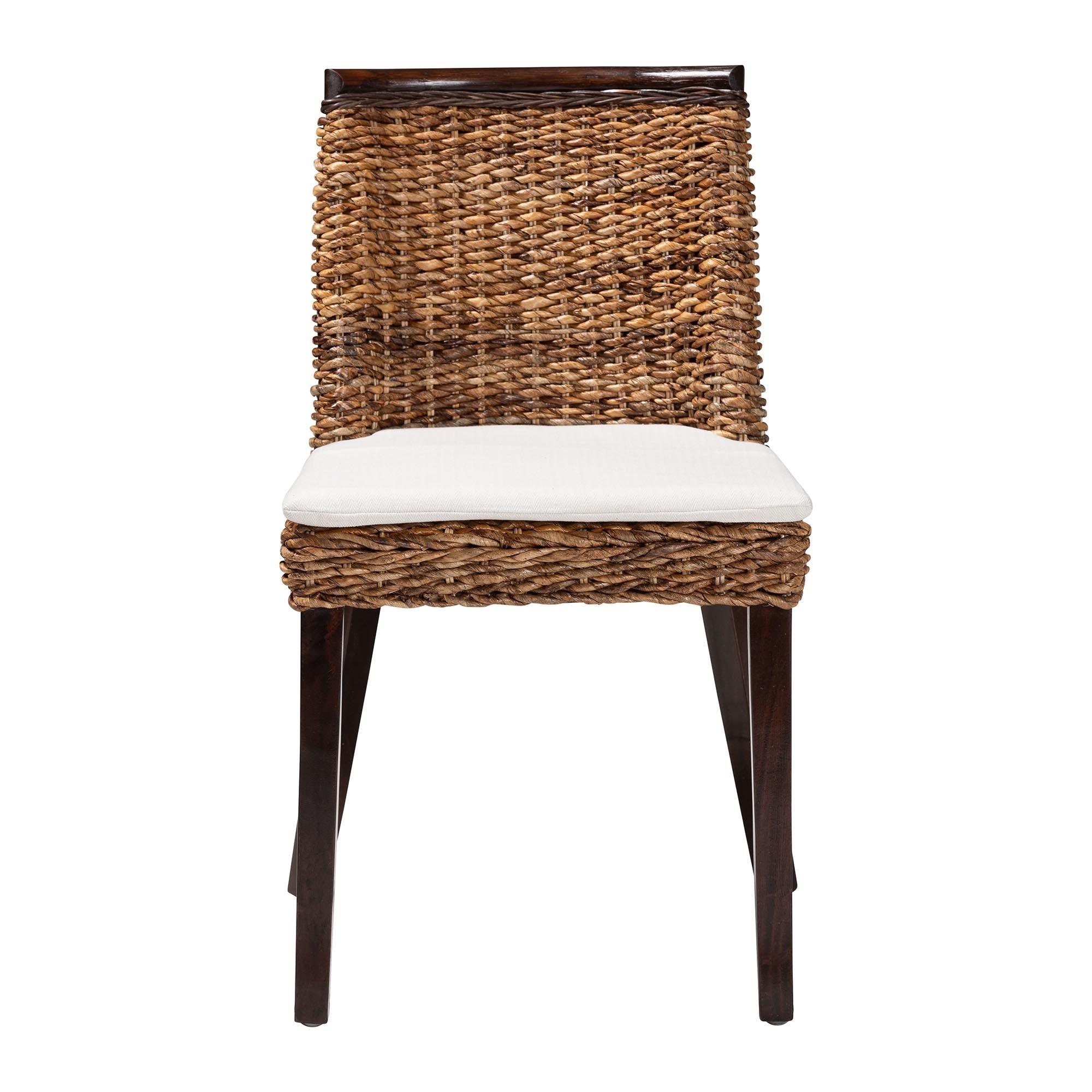 bali & pari Abbas Bohemian Seagrass and Wood Dining Chair