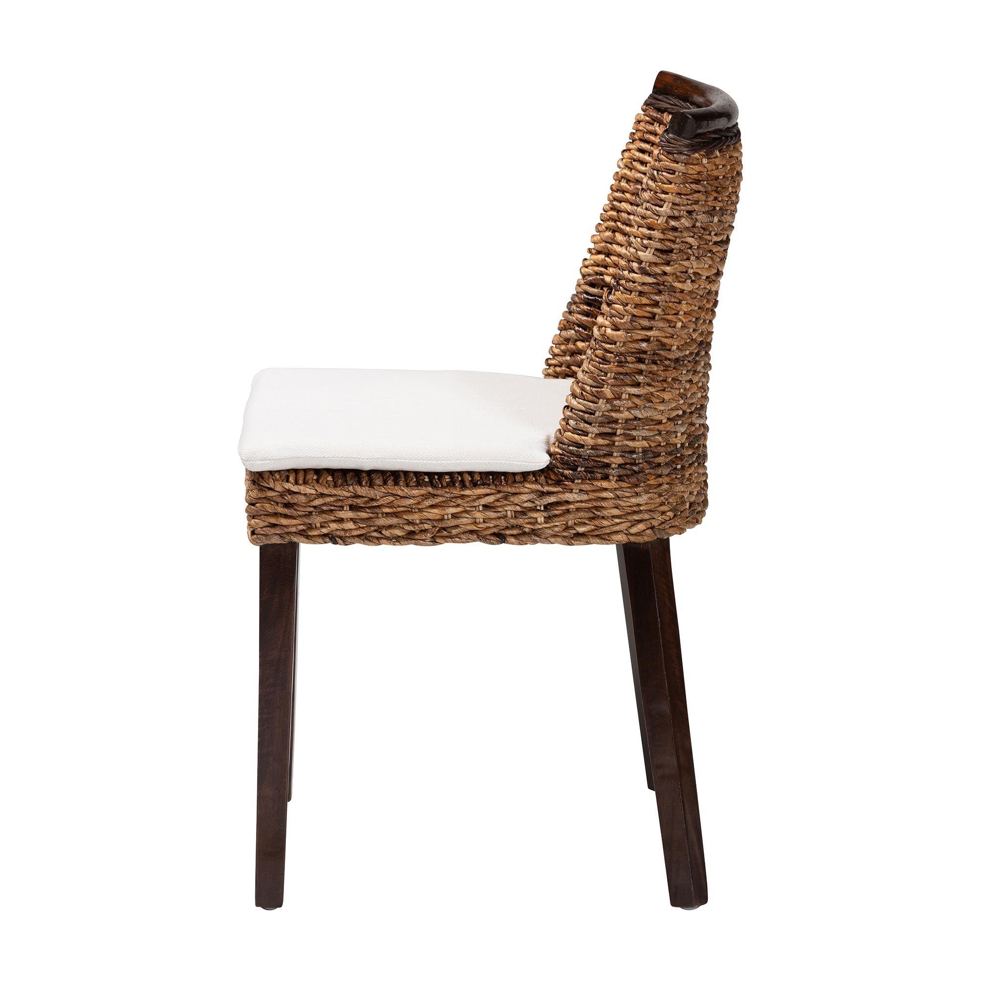 bali & pari Abbas Bohemian Seagrass and Wood Dining Chair