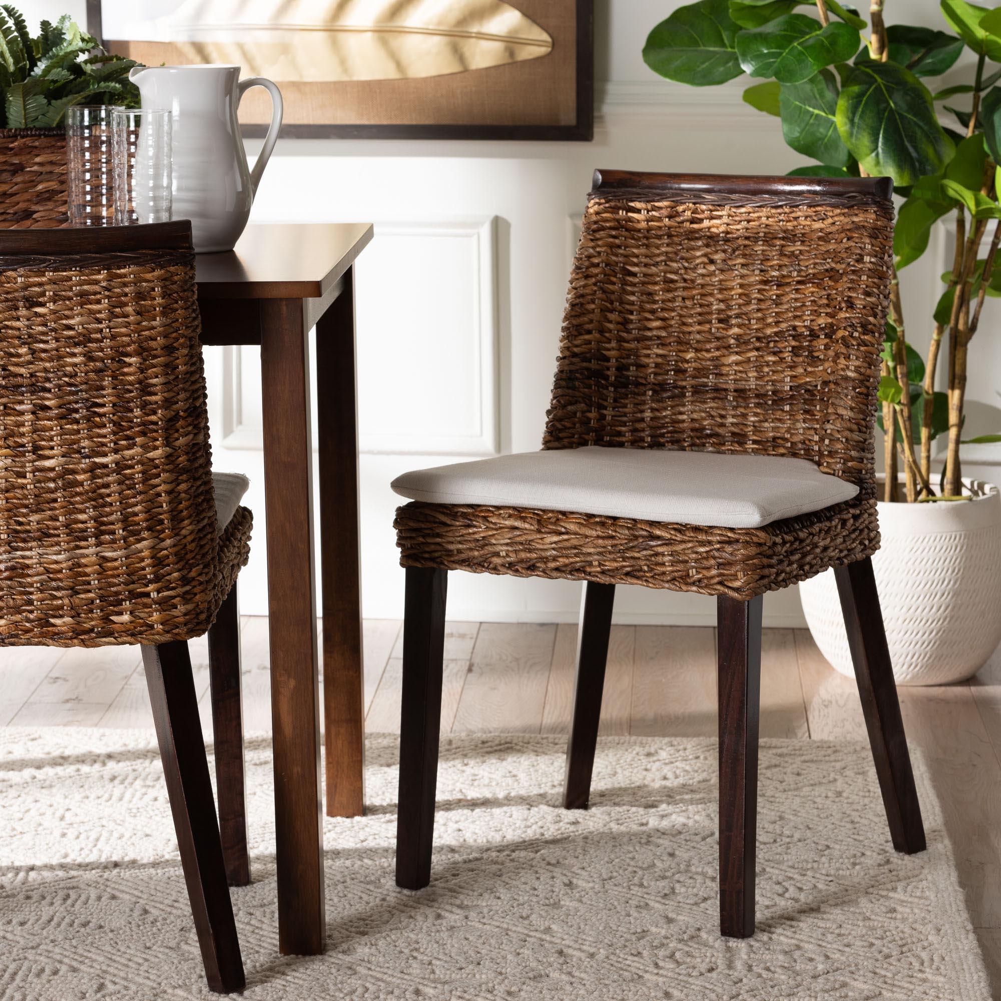 bali & pari Abbas Bohemian Seagrass and Wood Dining Chair