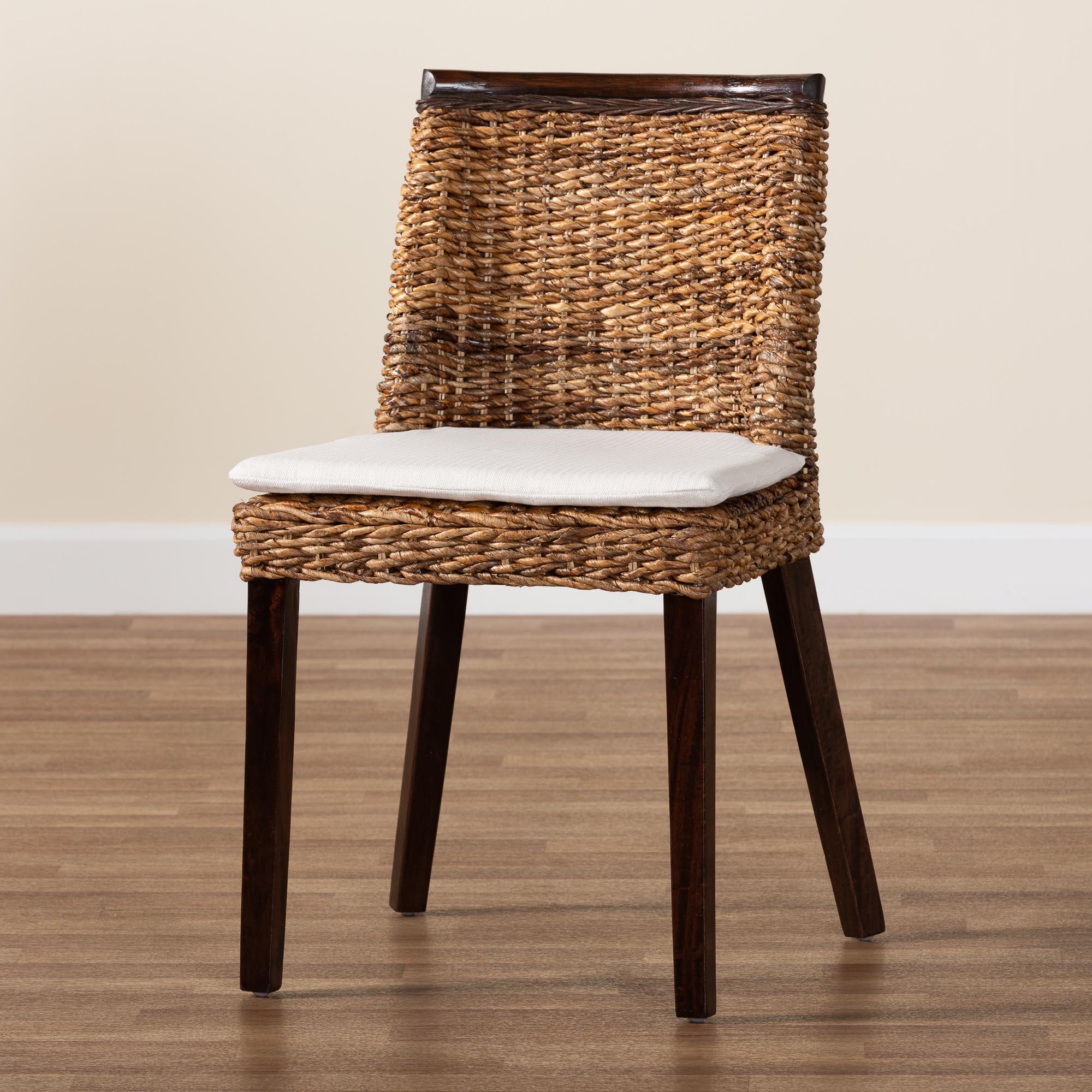bali & pari Abbas Bohemian Seagrass and Wood Dining Chair