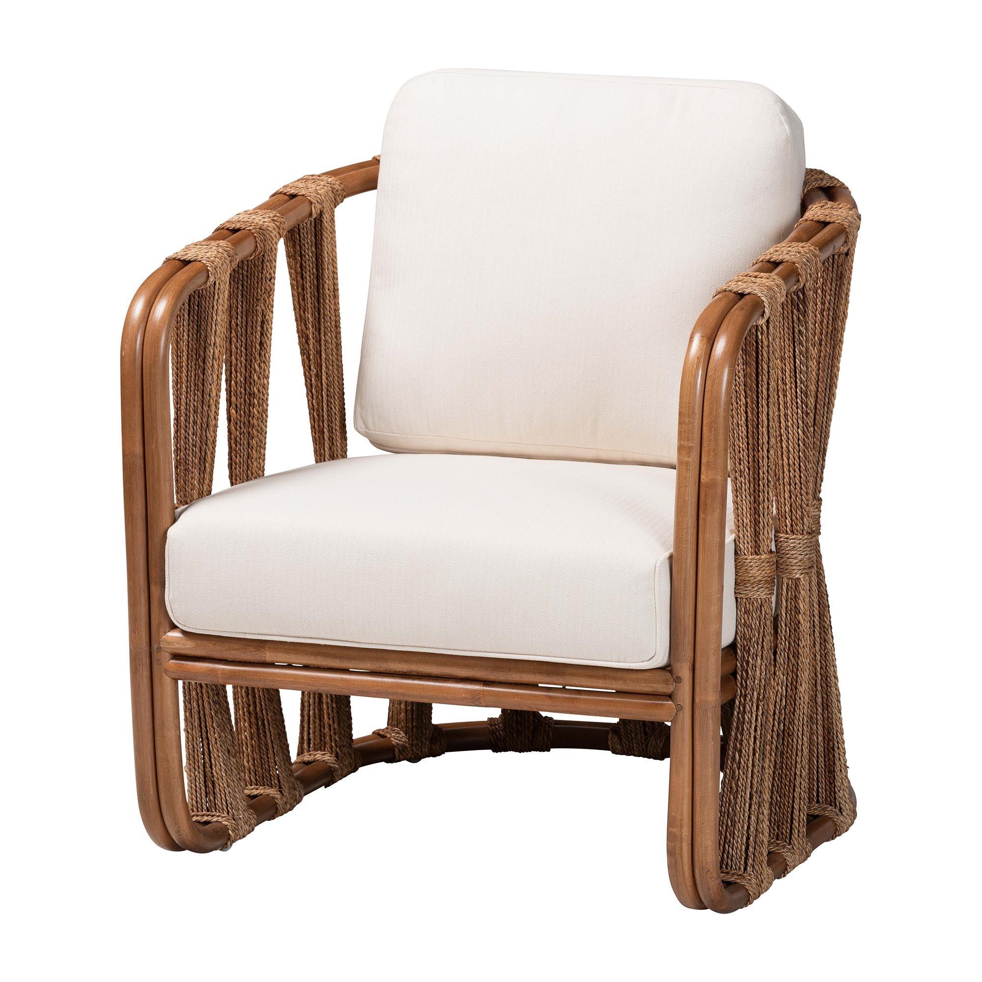 bali & pari Westham Bohemian Rattan and Seagrass Arm Chair