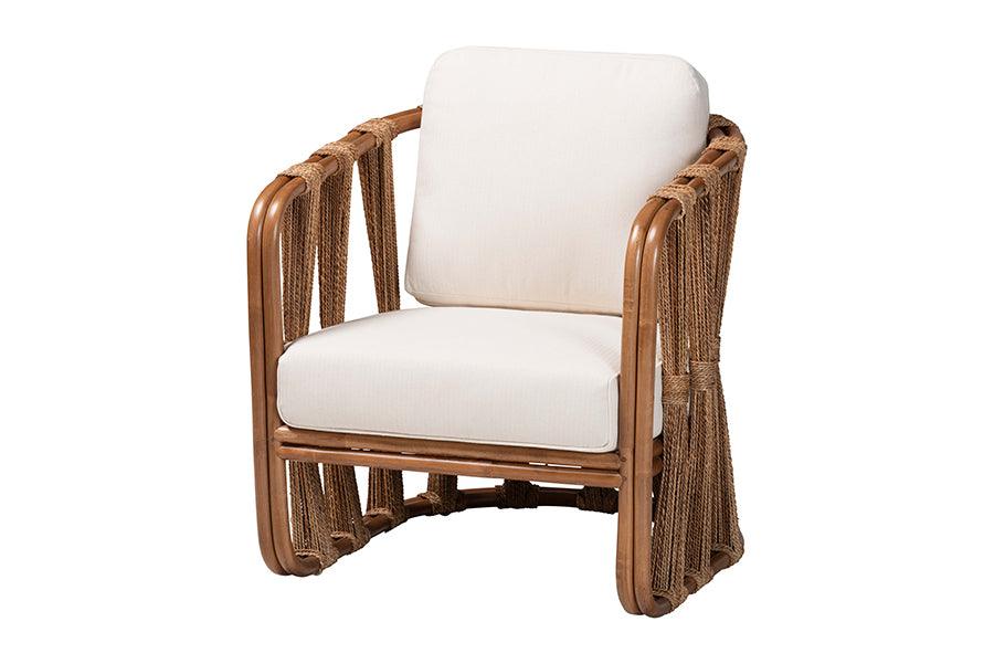 bali & pari Westham Bohemian Rattan and Seagrass Arm Chair