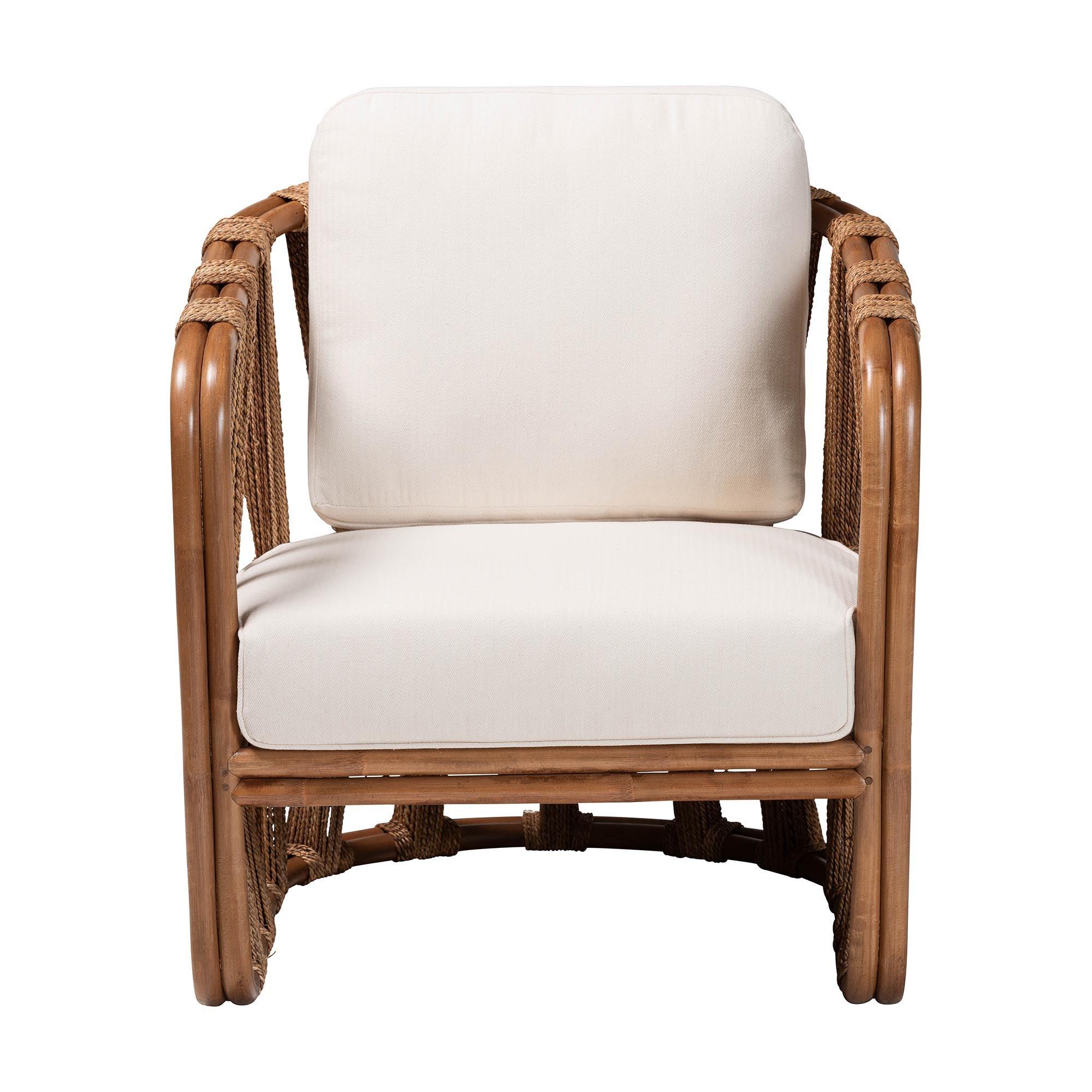 bali & pari Westham Bohemian Rattan and Seagrass Arm Chair
