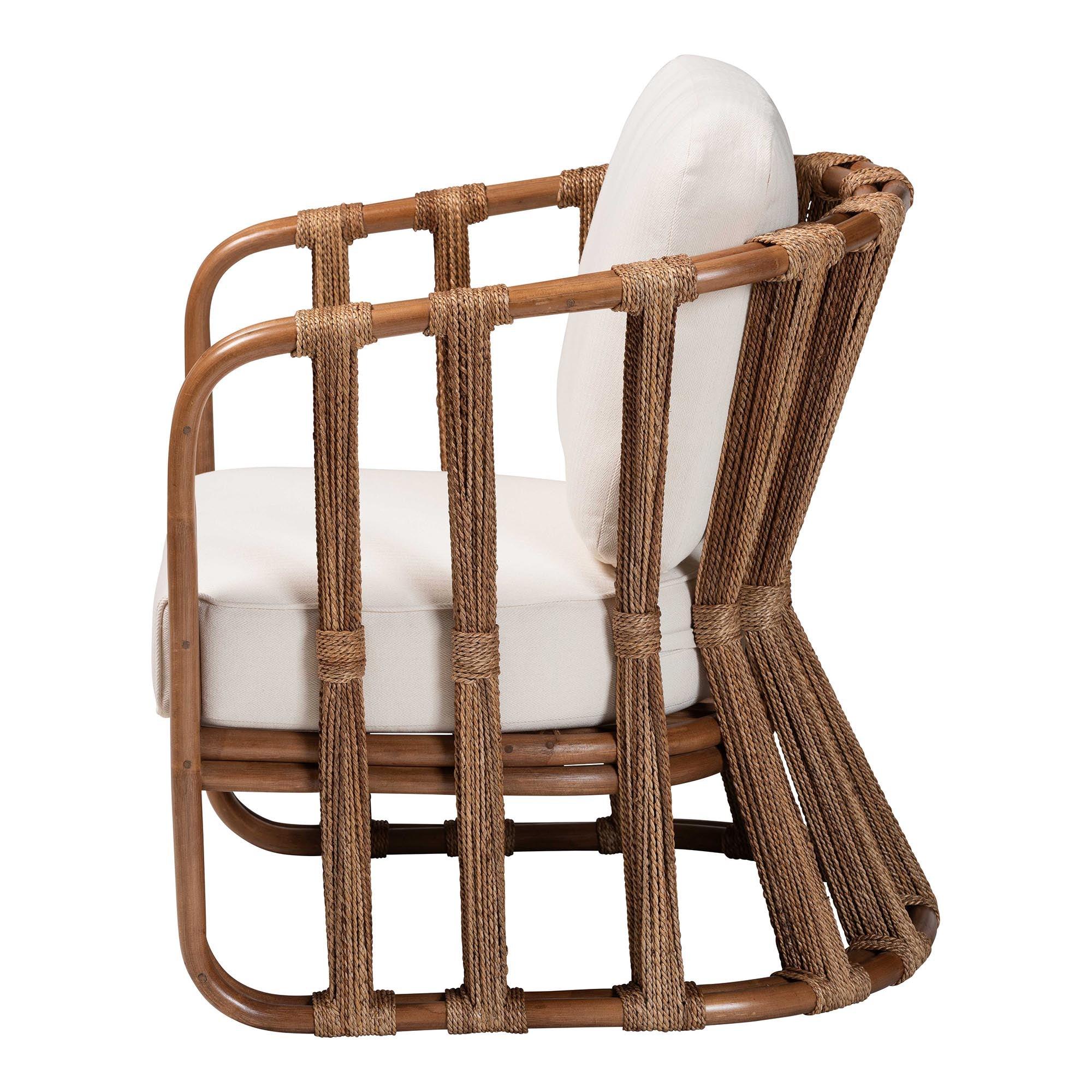 bali & pari Westham Bohemian Rattan and Seagrass Arm Chair
