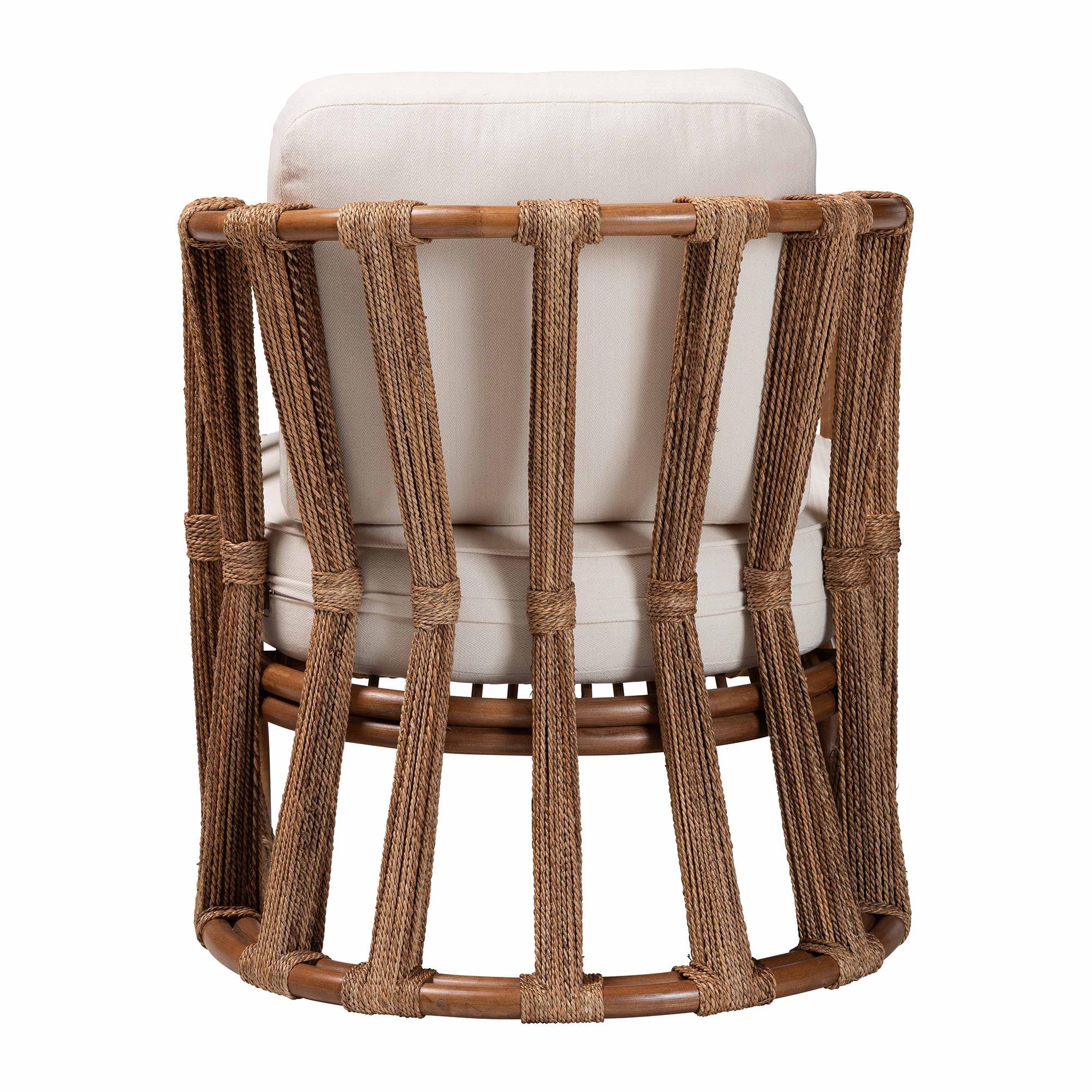 bali & pari Westham Bohemian Rattan and Seagrass Arm Chair