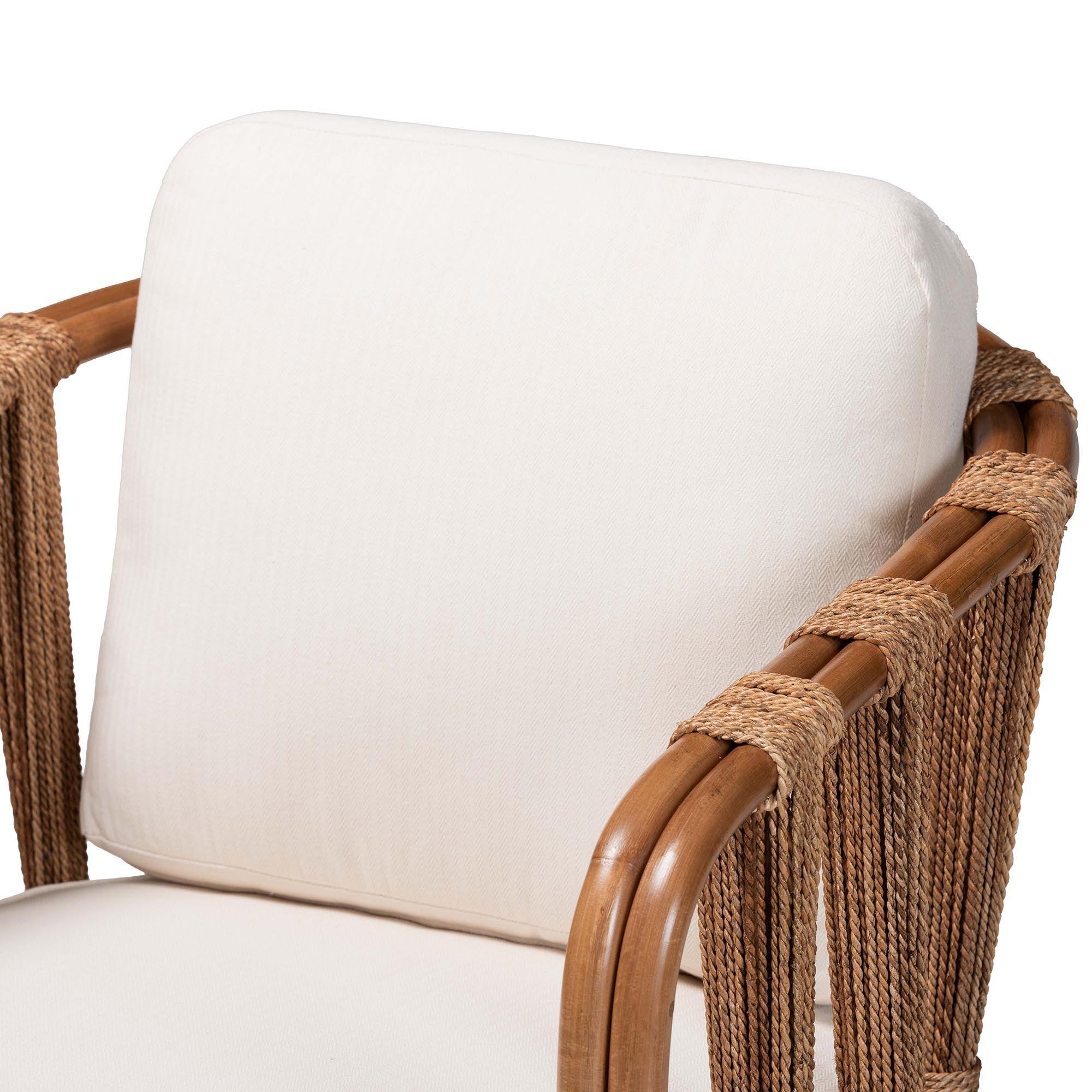 bali & pari Westham Bohemian Rattan and Seagrass Arm Chair