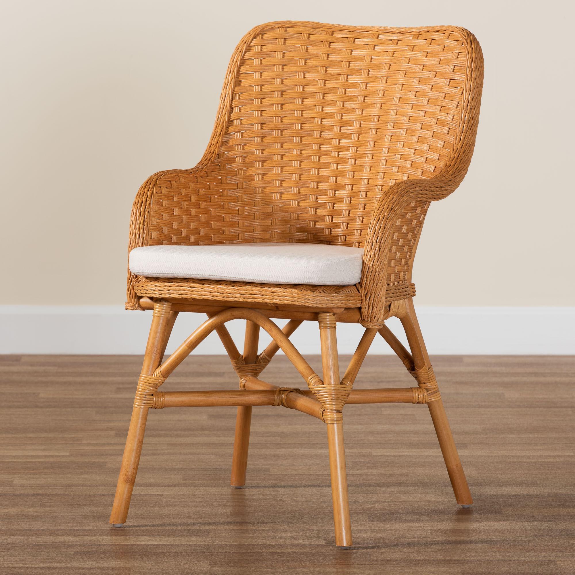 bali & pari Celsie Bohemian Light Honey Rattan Dining Chair