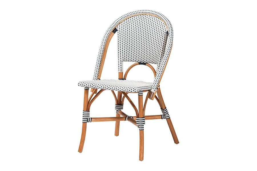 bali & pari Genica Classic French Two-Tone and Weaving and Rattan Bistro Chair