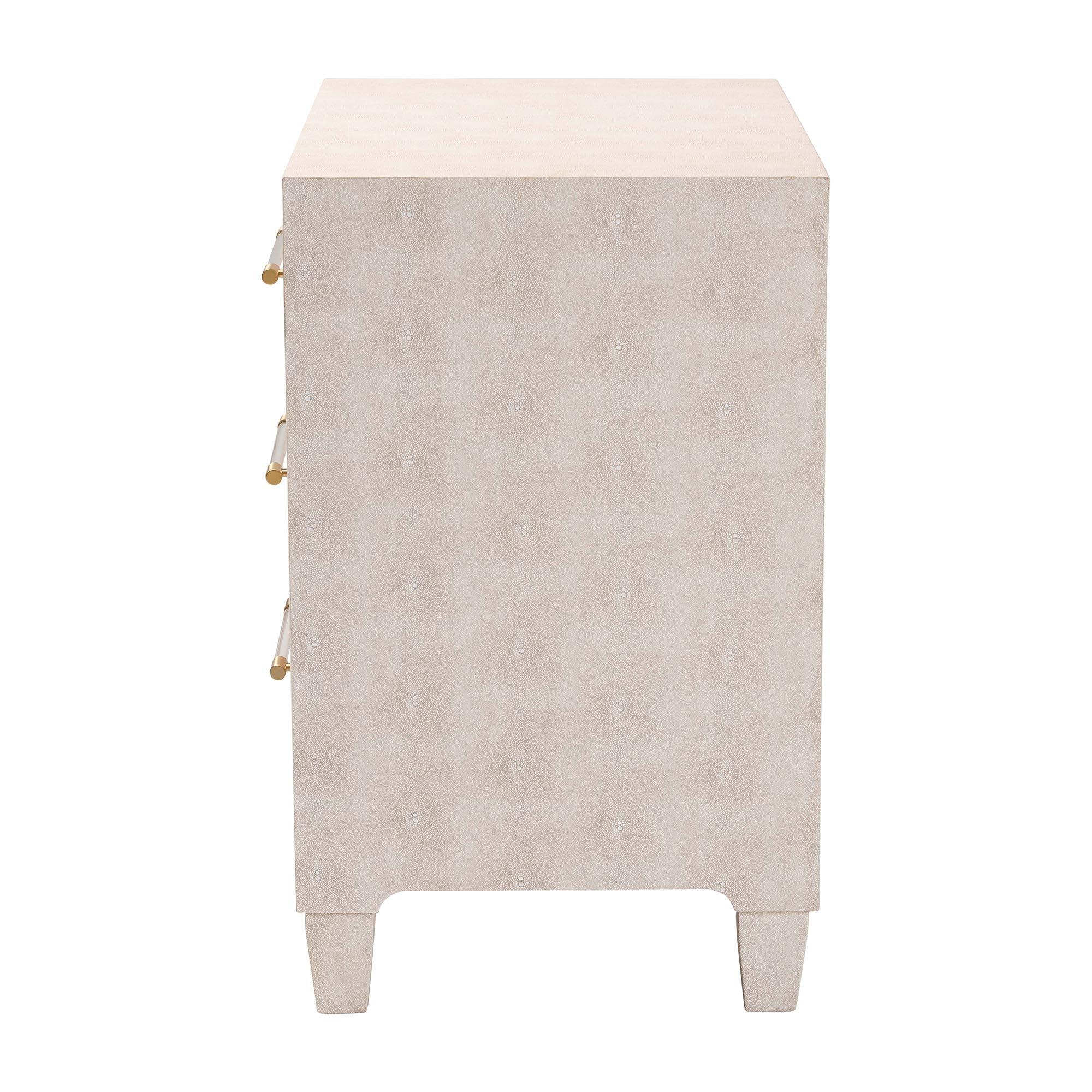 Nira Modern Faux Shagreen 3-Drawer Storage Cabinet