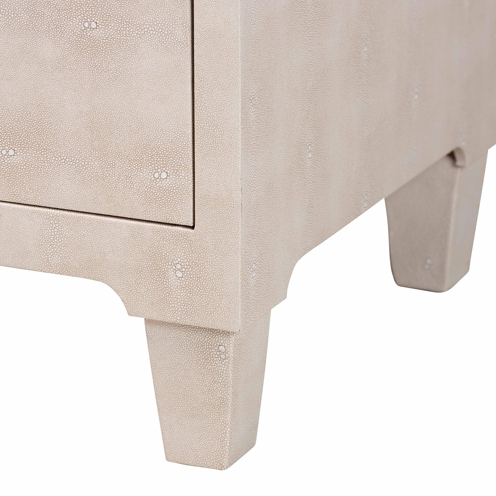 Nira Modern Faux Shagreen 3-Drawer Storage Cabinet