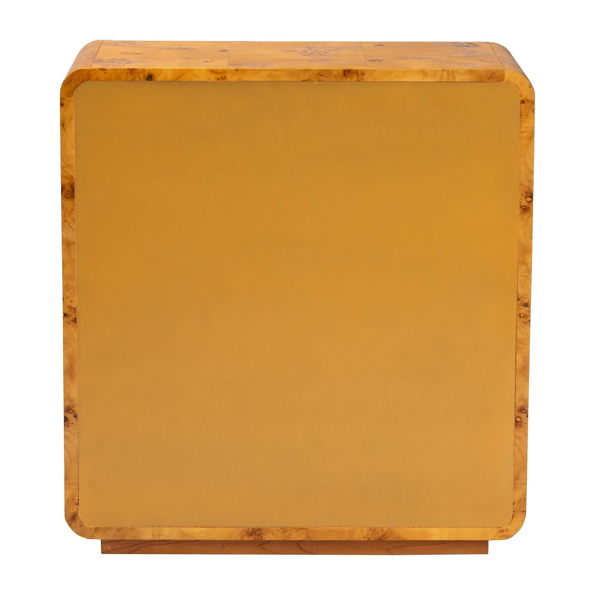 bali & pari Netra Modern and Contemporary Real Burl Wood Storage Cabinet
