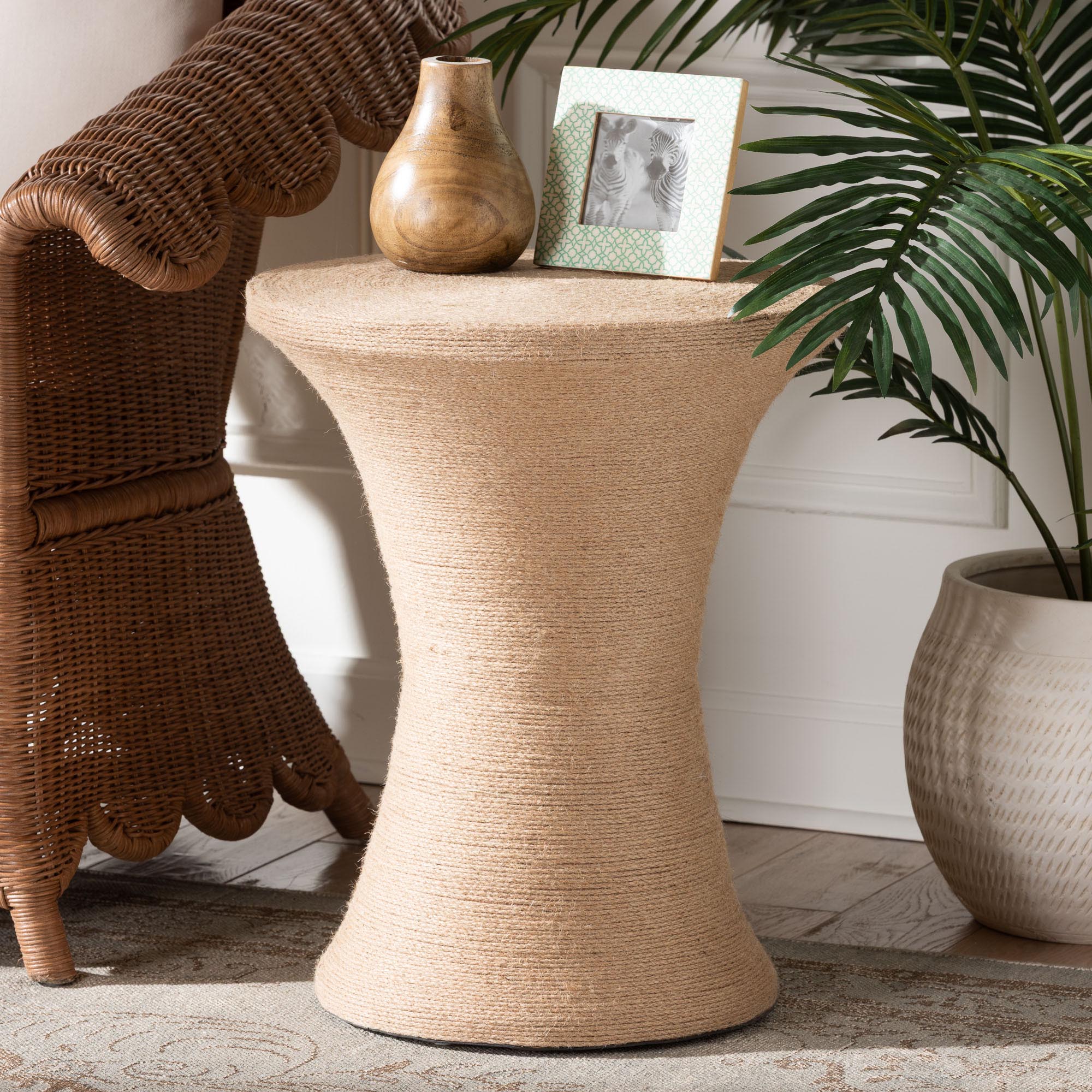 bali & pari Cady Japandi Jute Side Table