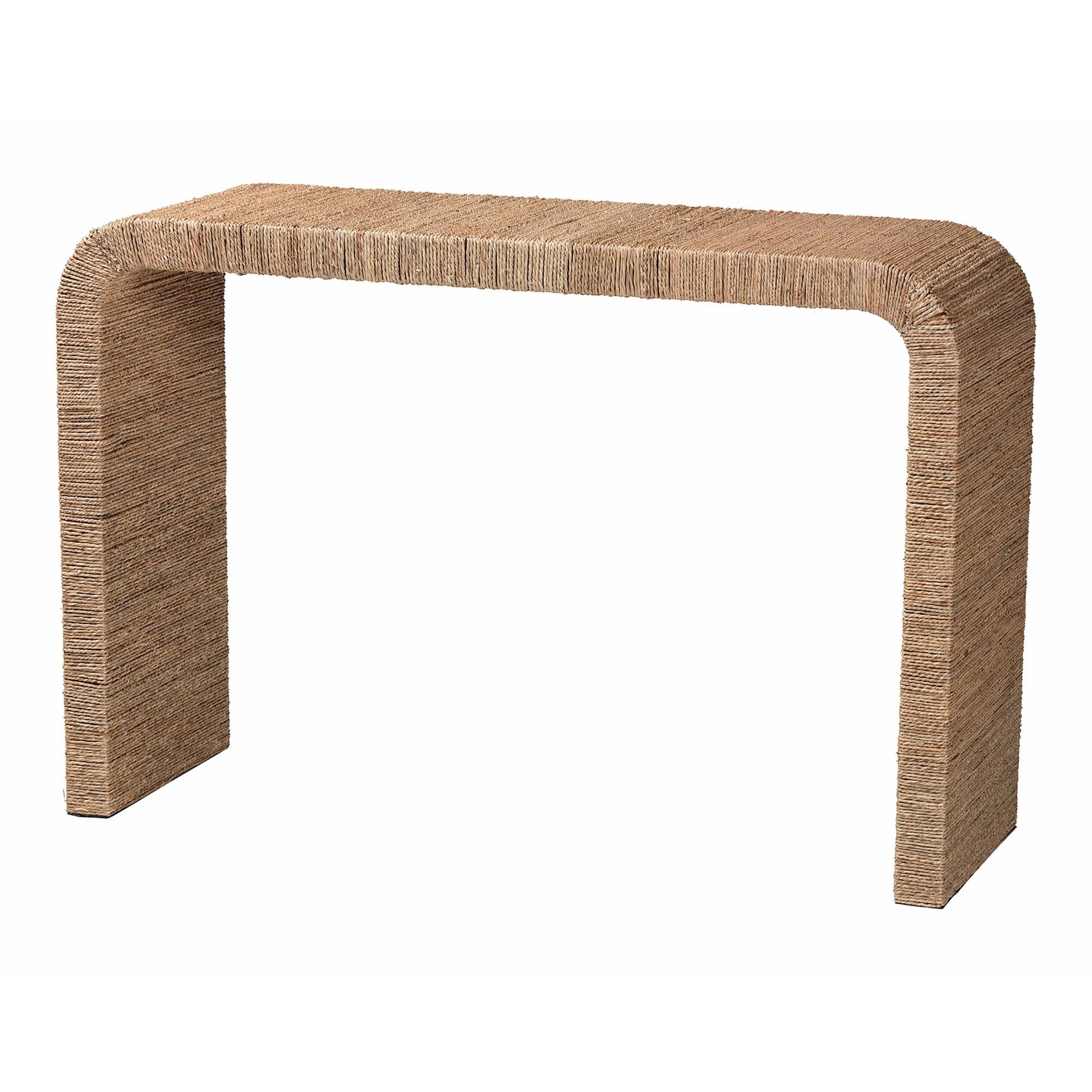 bali & pari Eviana Japandi Seagrass Waterfall Console Table