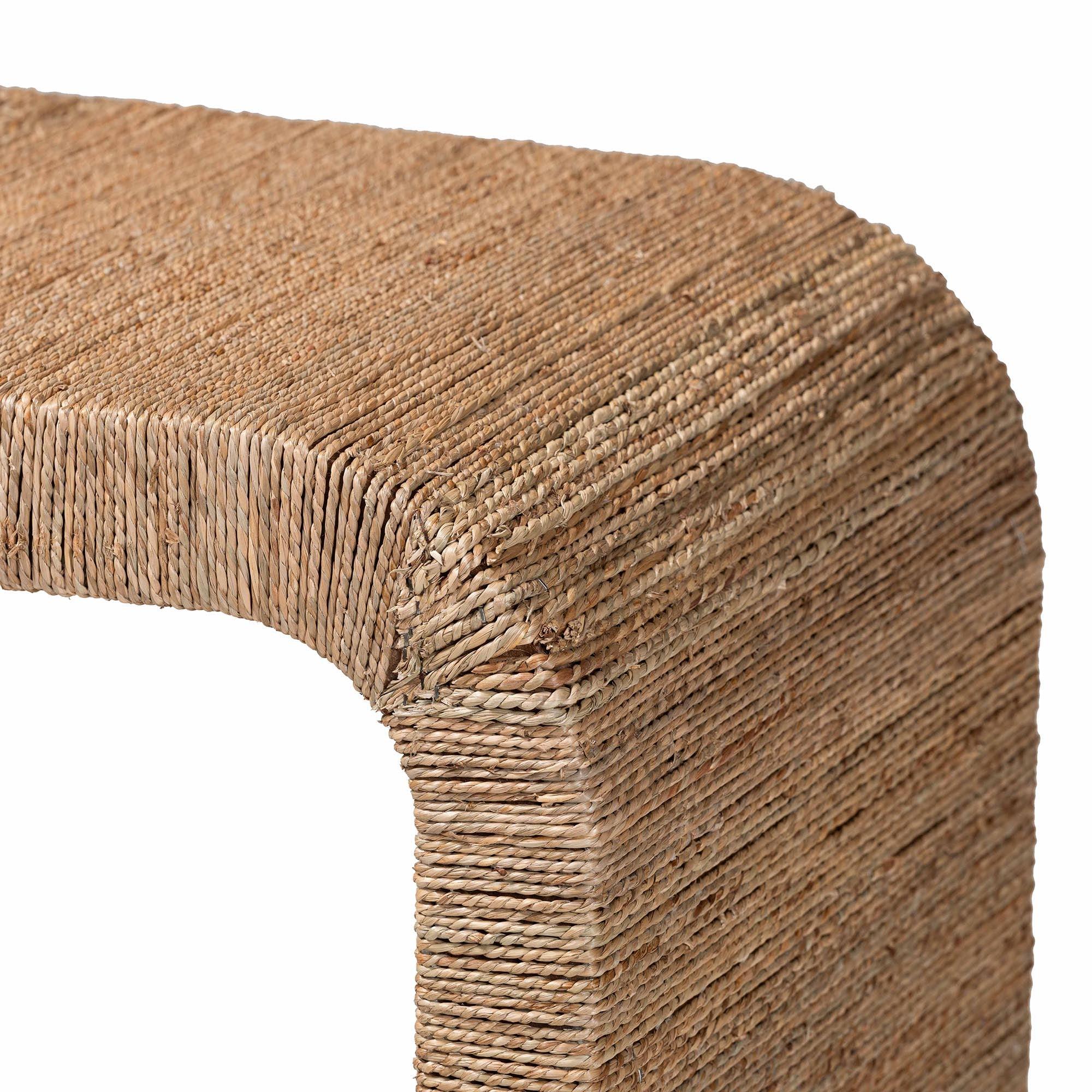 bali & pari Eviana Japandi Seagrass Waterfall Console Table