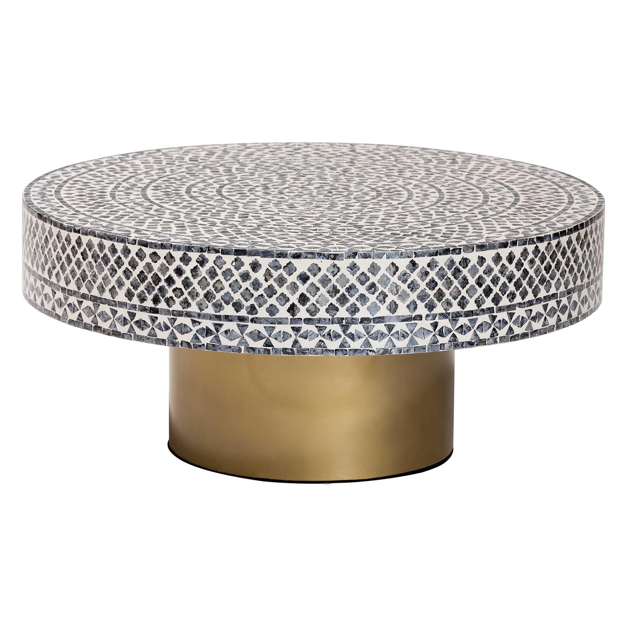 Bali & Pari Idra Coastal and Mother of Pearl Capiz Shell Coffee Table