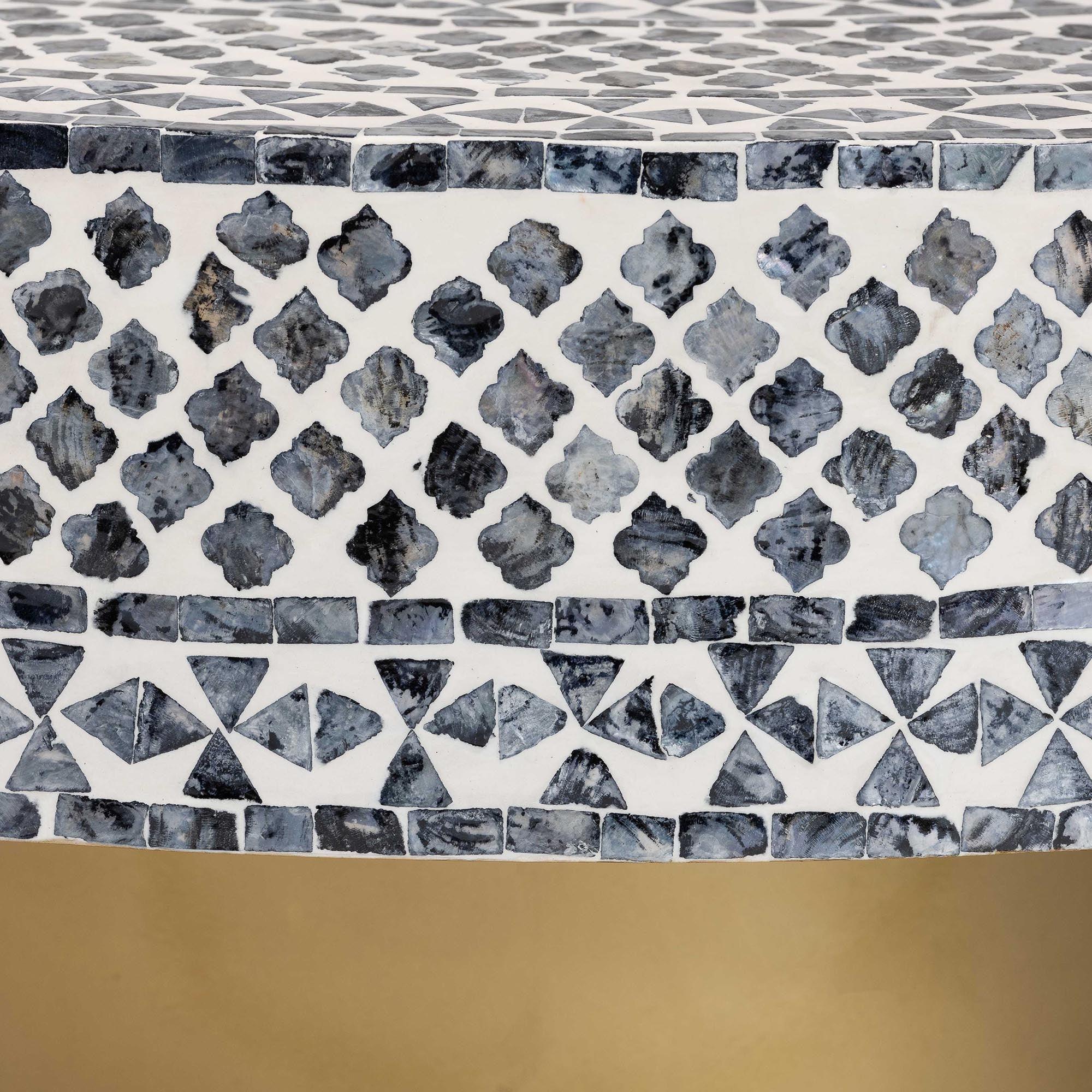 Bali & Pari Idra Coastal and Mother of Pearl Capiz Shell Coffee Table