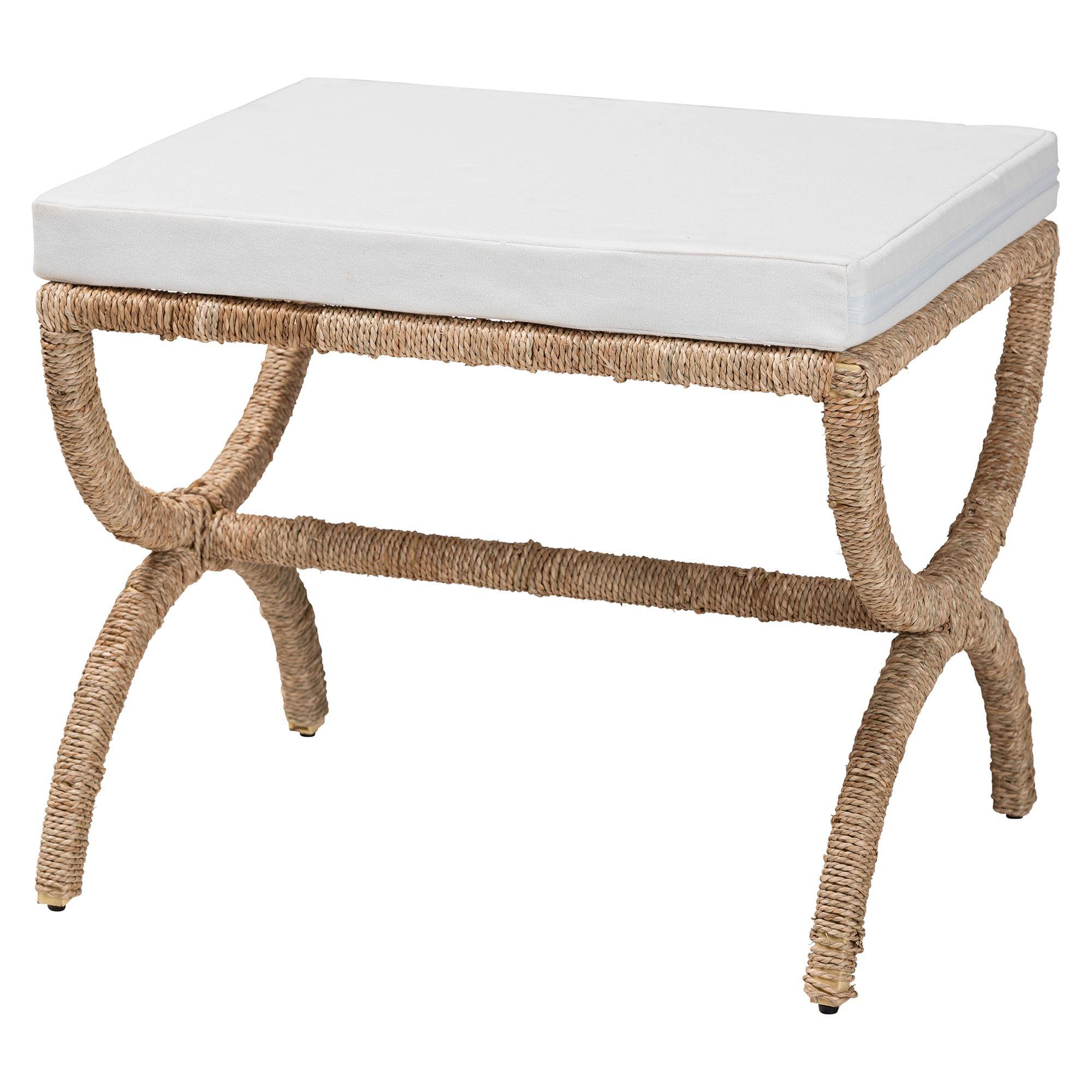 bali & pari Maliyah Japandi Seagrass Ottoman