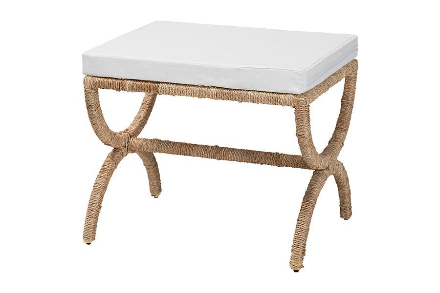 bali & pari Maliyah Japandi Seagrass Ottoman