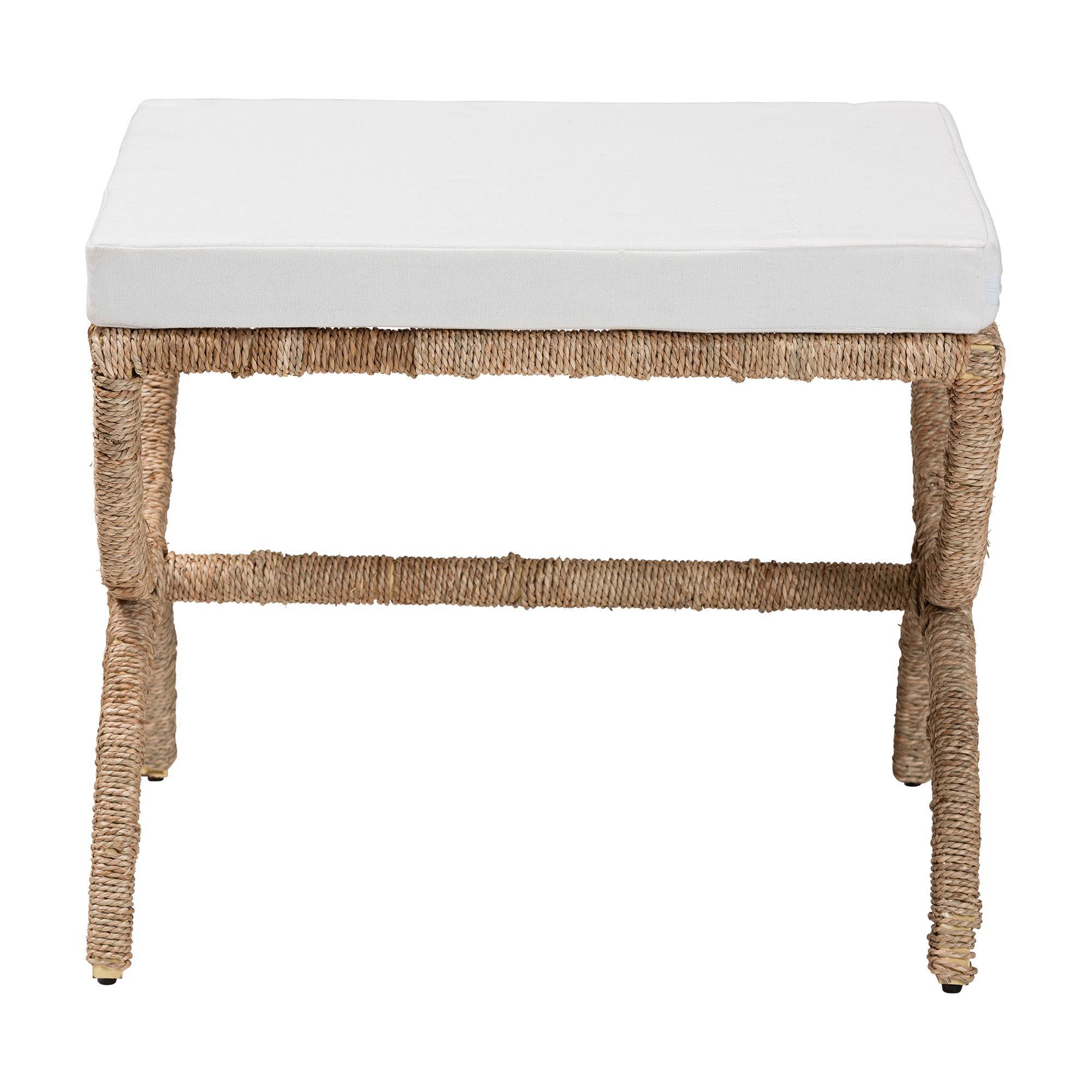 bali & pari Maliyah Japandi Seagrass Ottoman