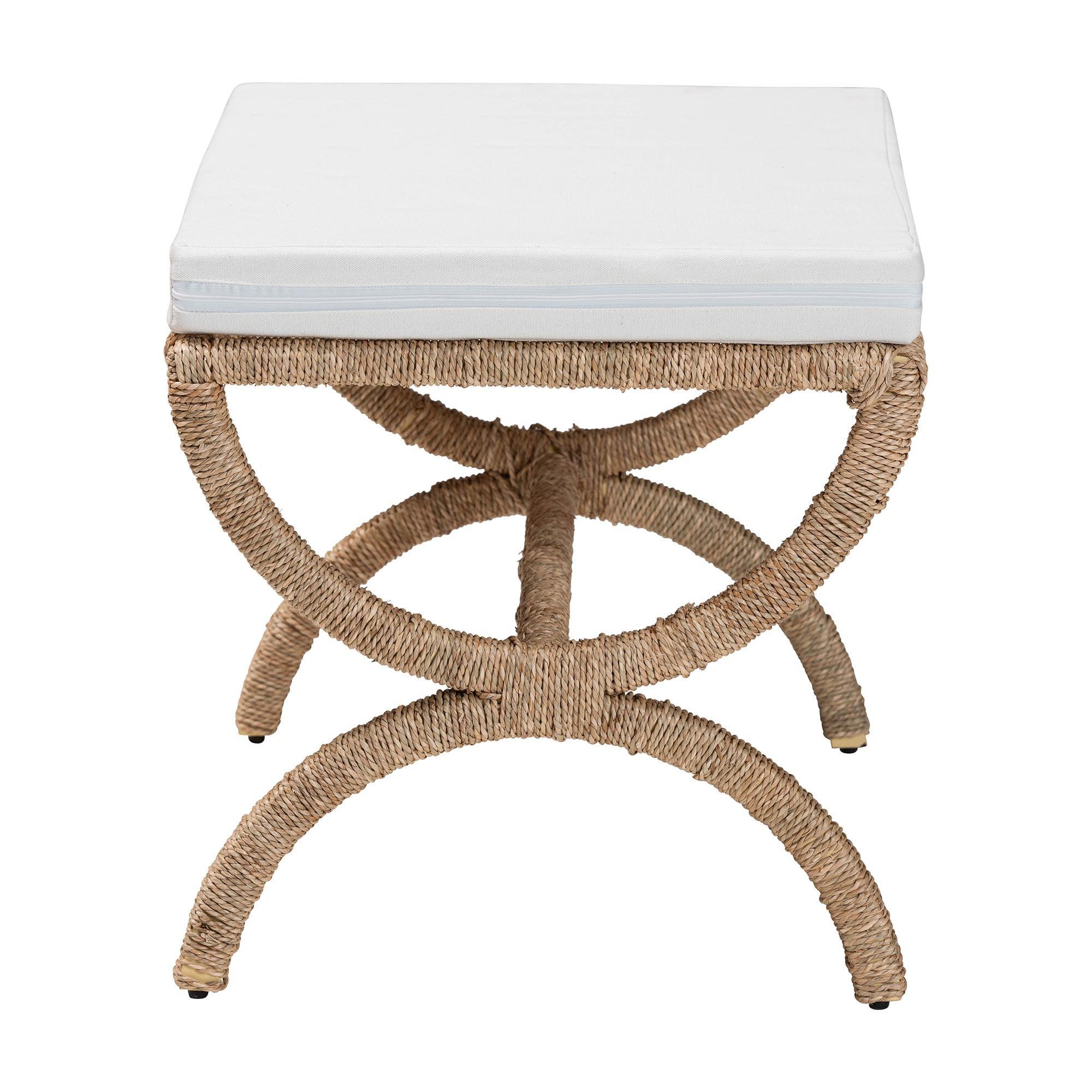 bali & pari Maliyah Japandi Seagrass Ottoman
